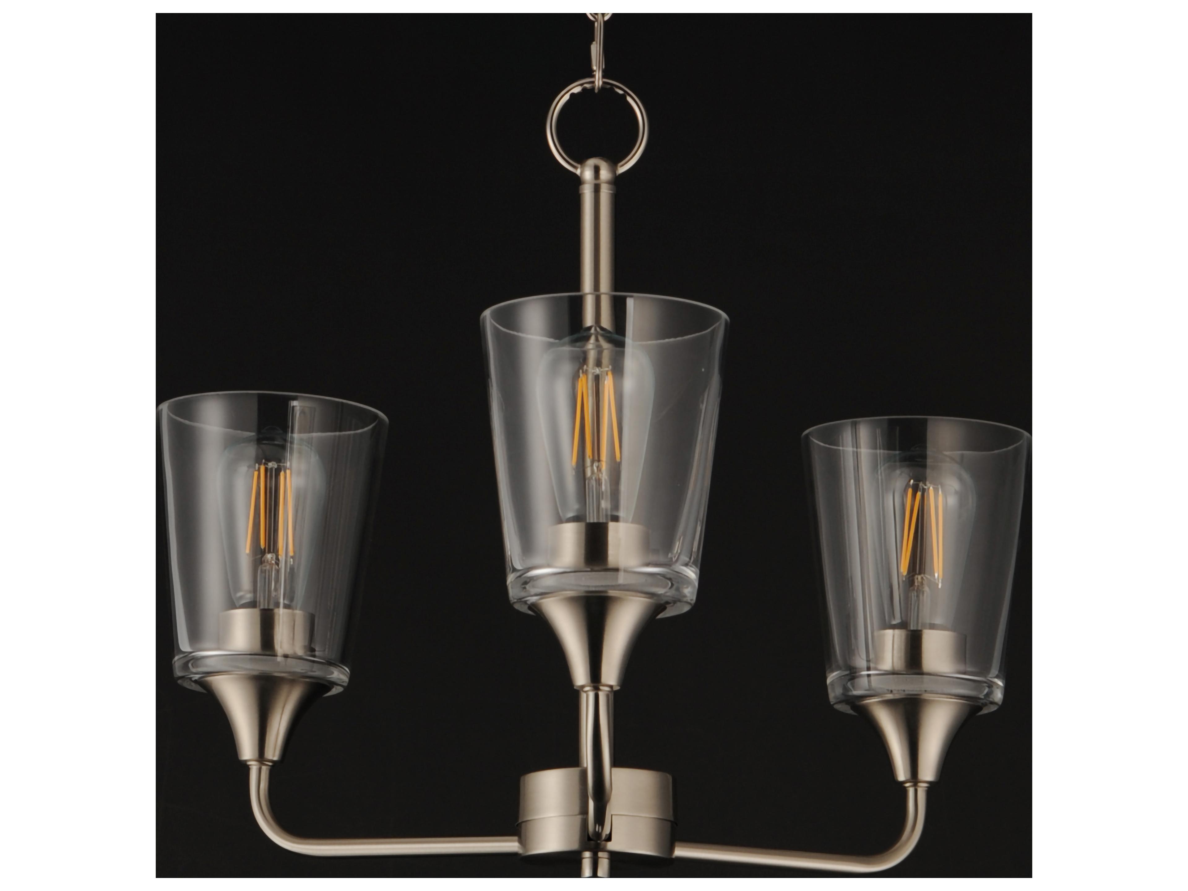 Maxim Lighting Hudson 3- Light Satin Nickel Chandelier