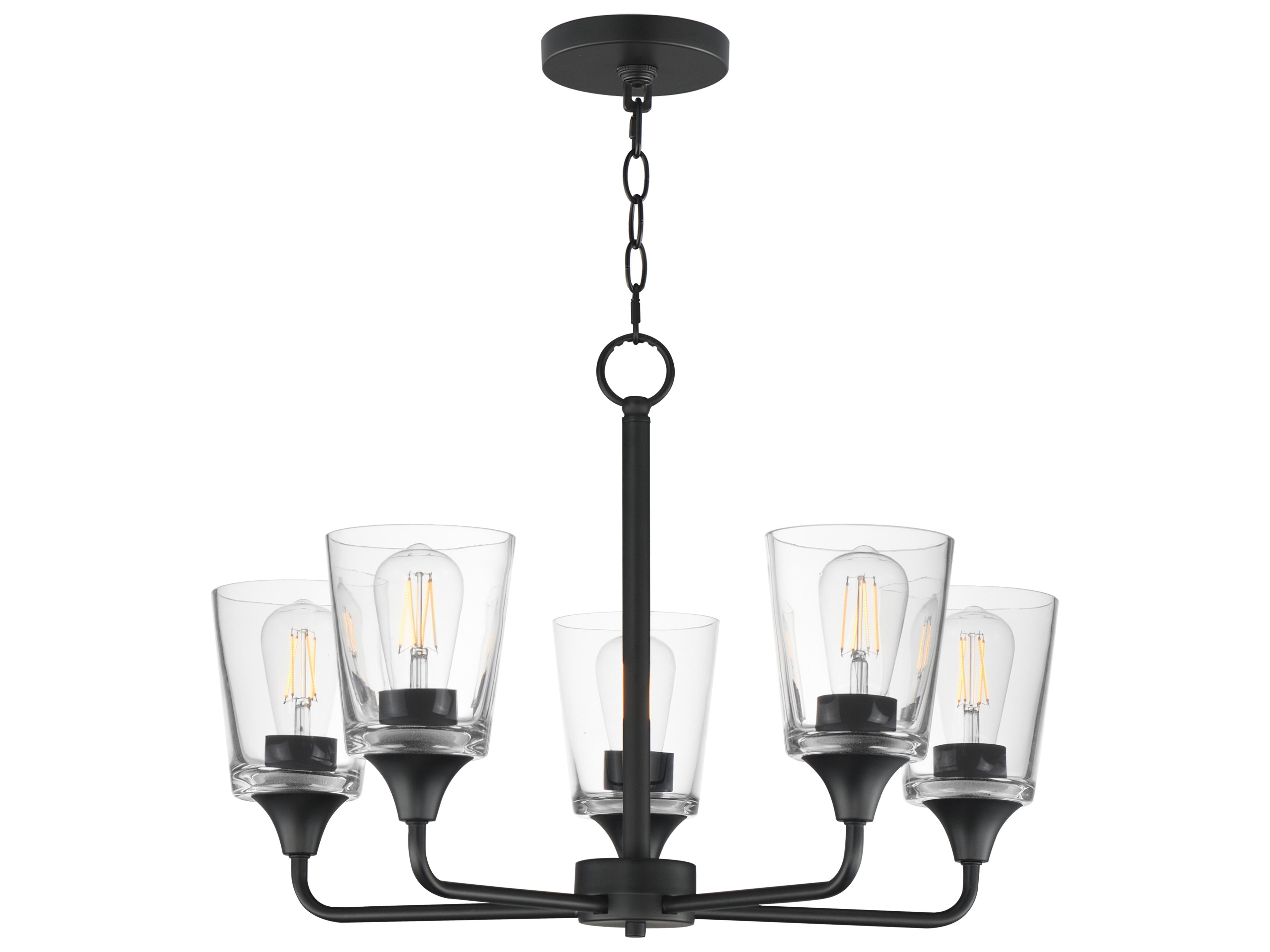 Hudson 5- Light Black Chandelier