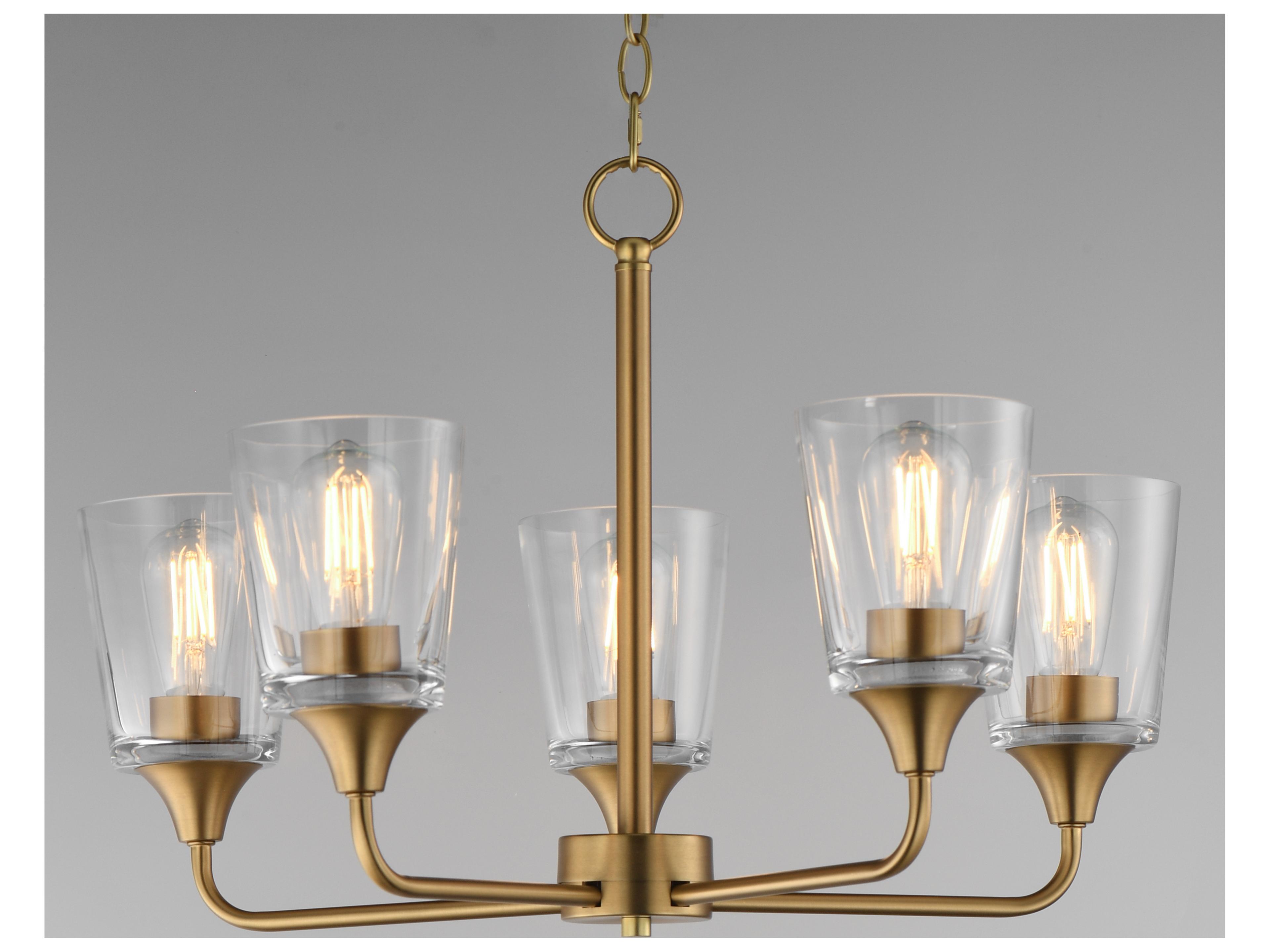 Maxim Lighting Hudson 5- Light Natural Aged Brass Chandelier