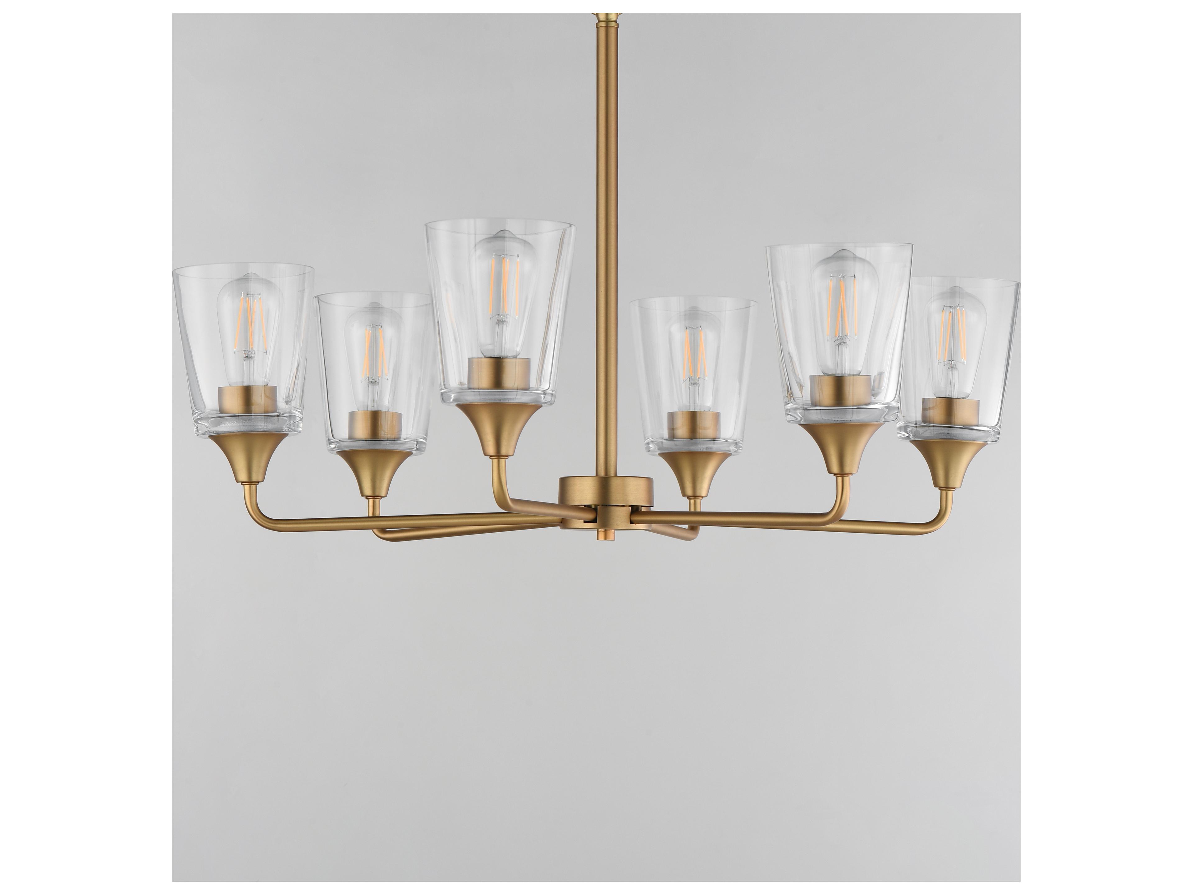 Maxim Lighting Hudson 6- Light Natural Aged Brass Chandelier