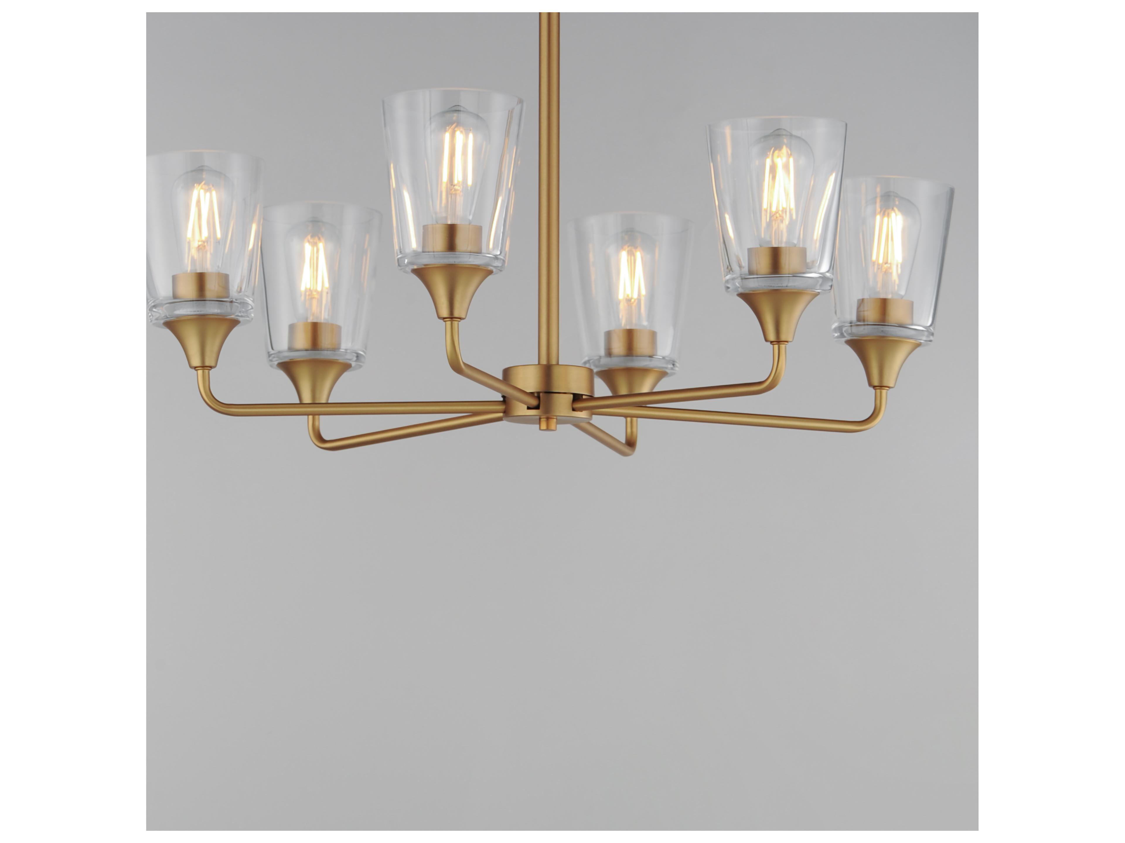 Maxim Lighting Hudson 6- Light Natural Aged Brass Chandelier