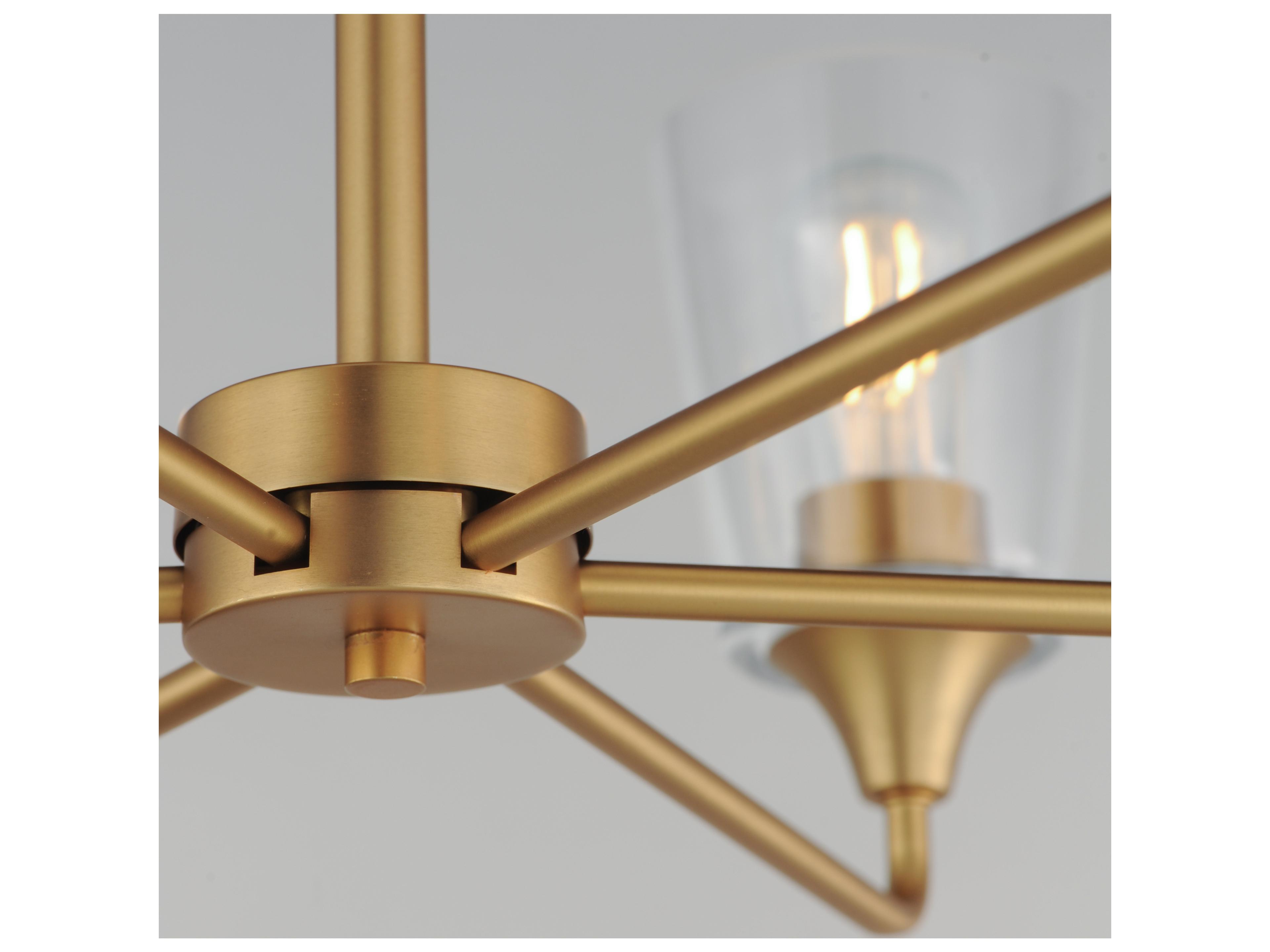 Maxim Lighting Hudson 6- Light Natural Aged Brass Chandelier