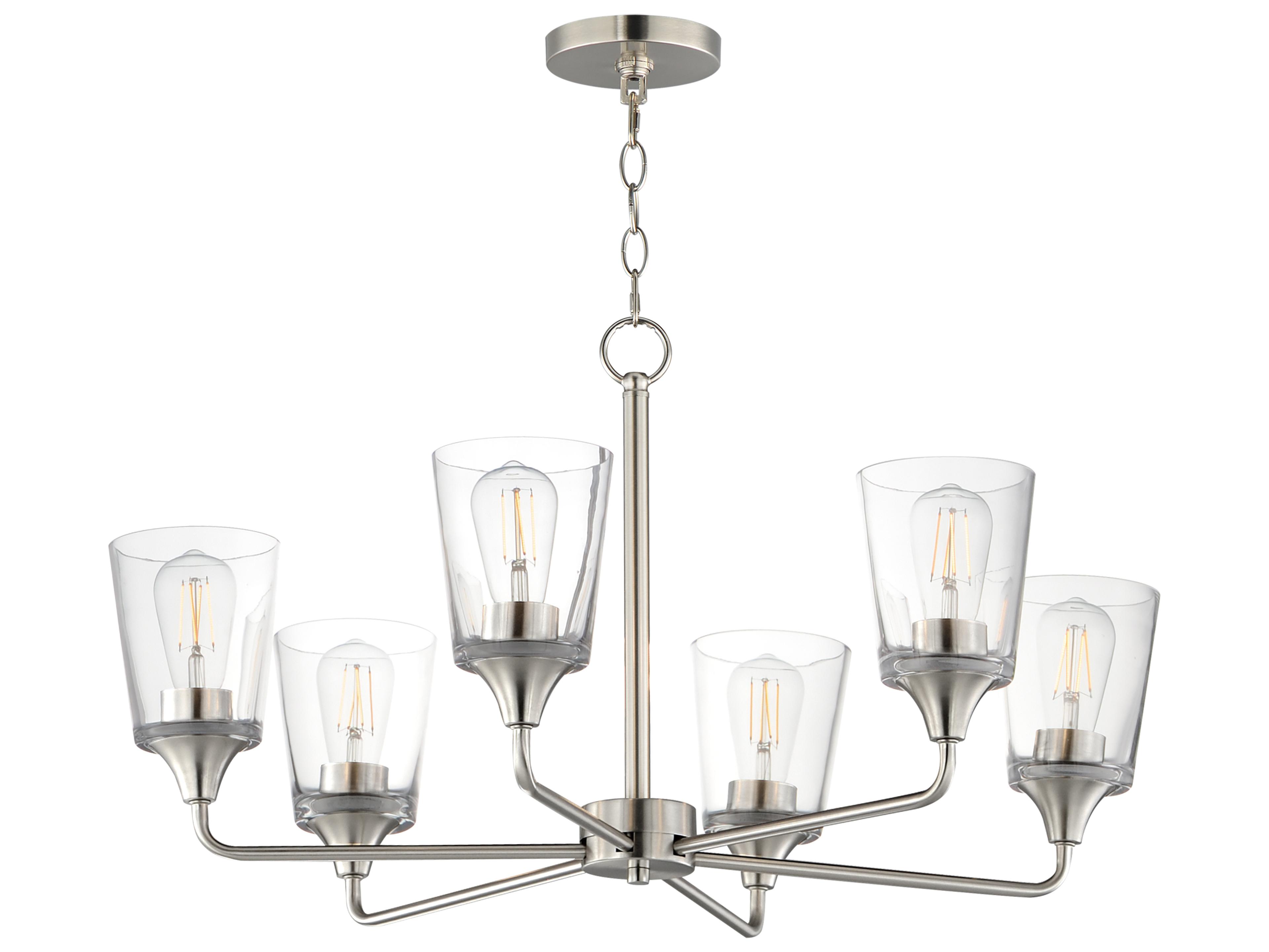 Hudson 6- Light Satin Nickel Chandelier