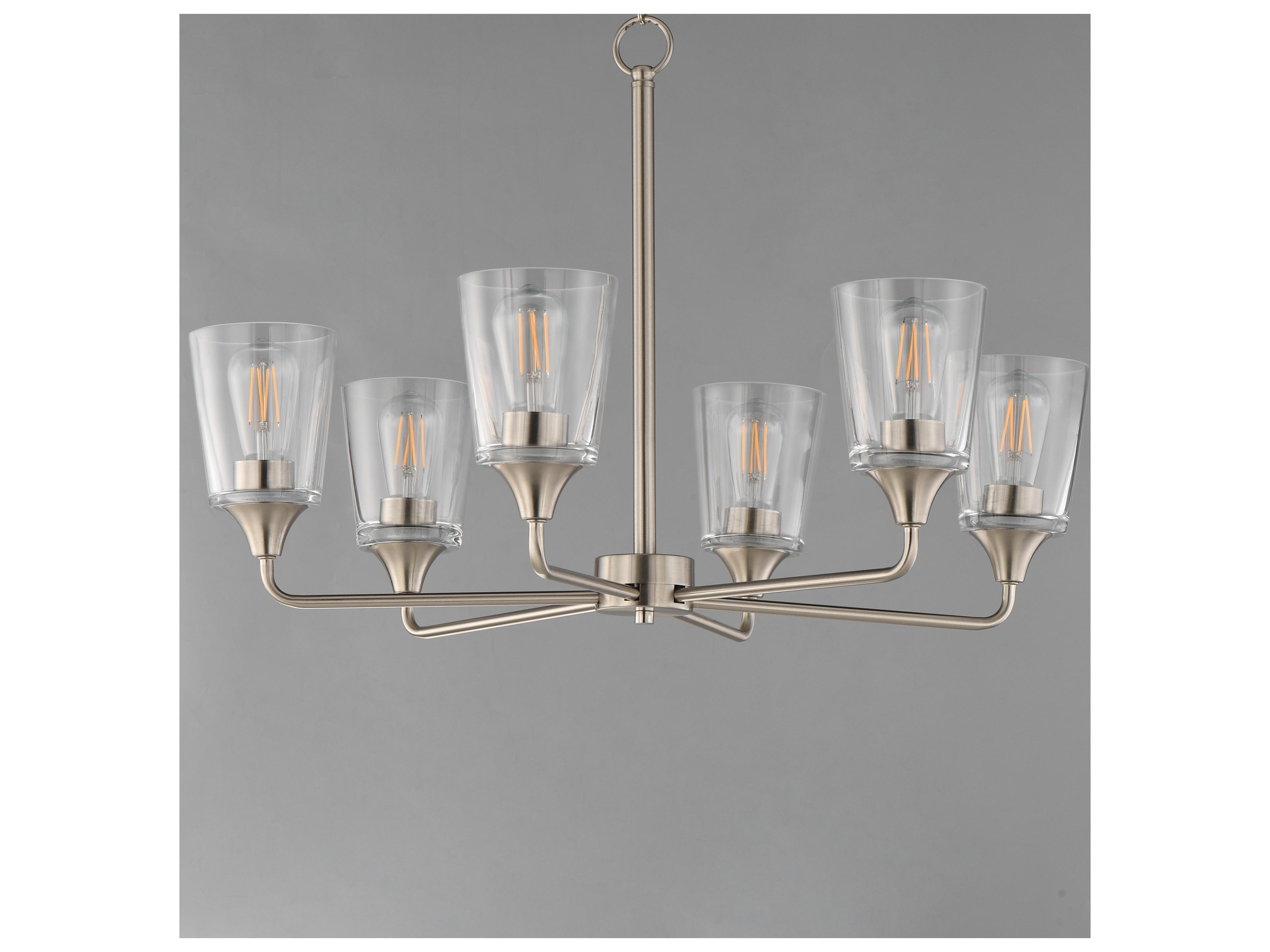 Maxim Lighting Hudson 6- Light Satin Nickel Chandelier