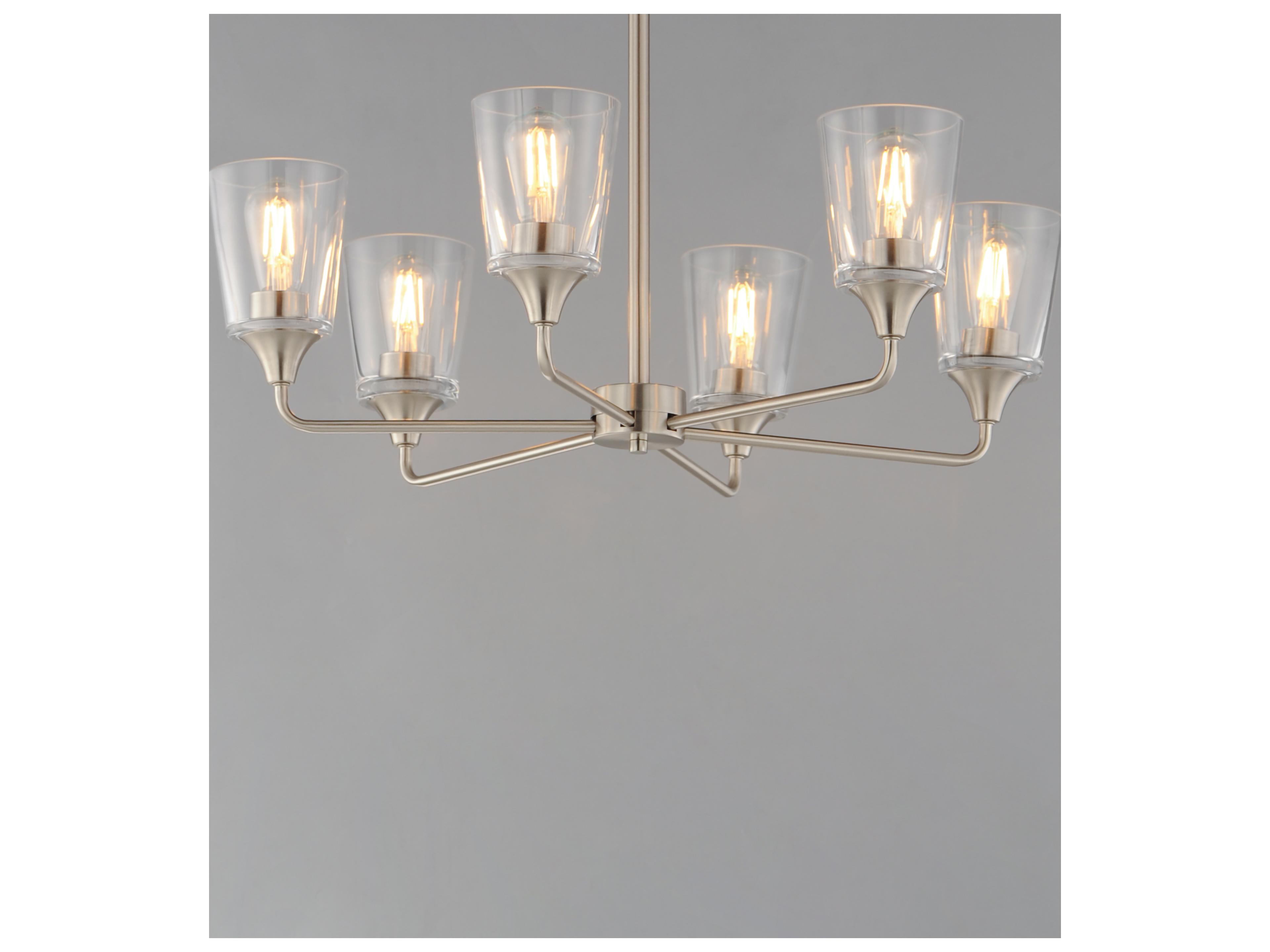 Maxim Lighting Hudson 6- Light Satin Nickel Chandelier
