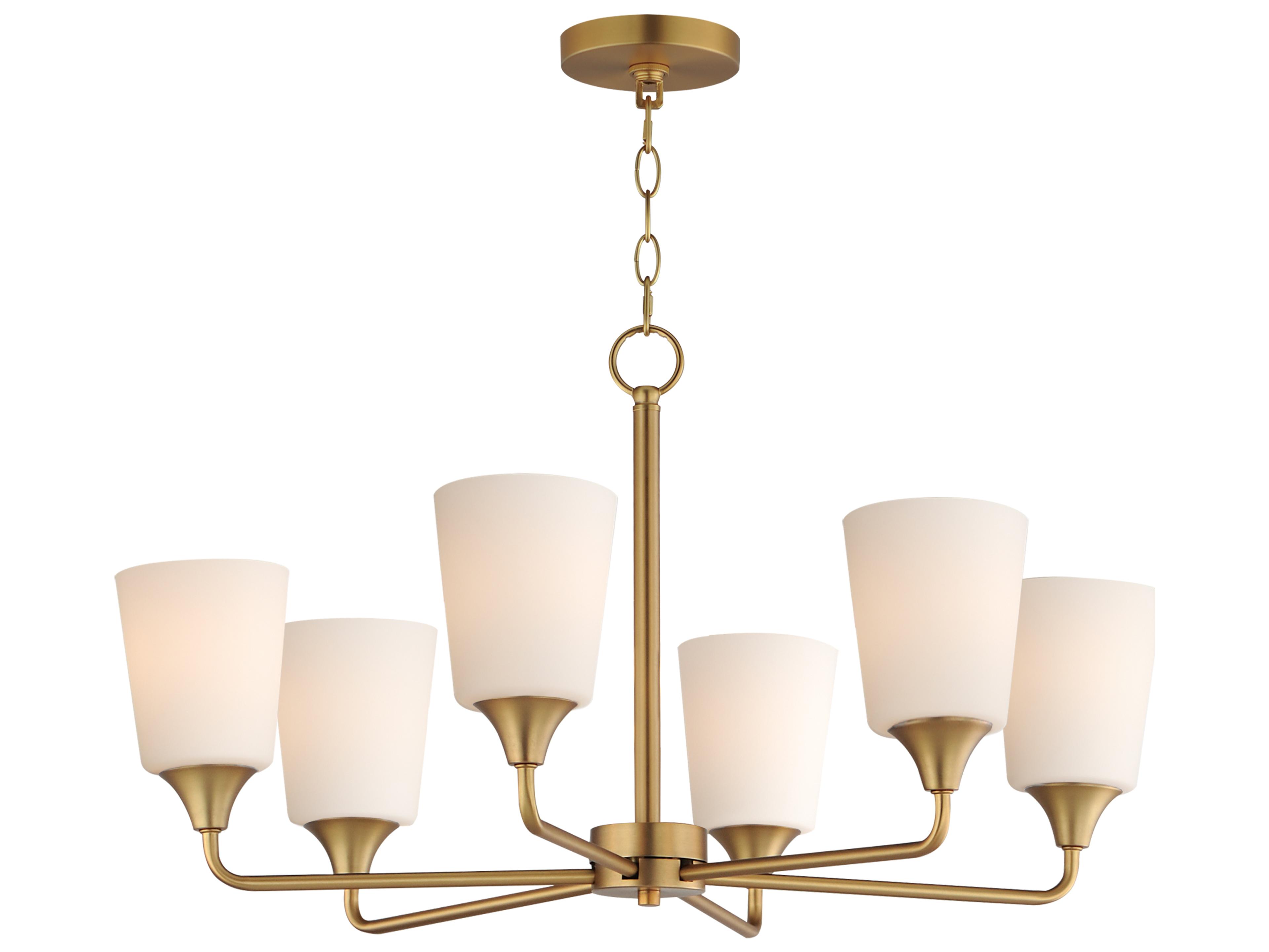 Hudson 6- Light Natural Aged Brass Chandelier