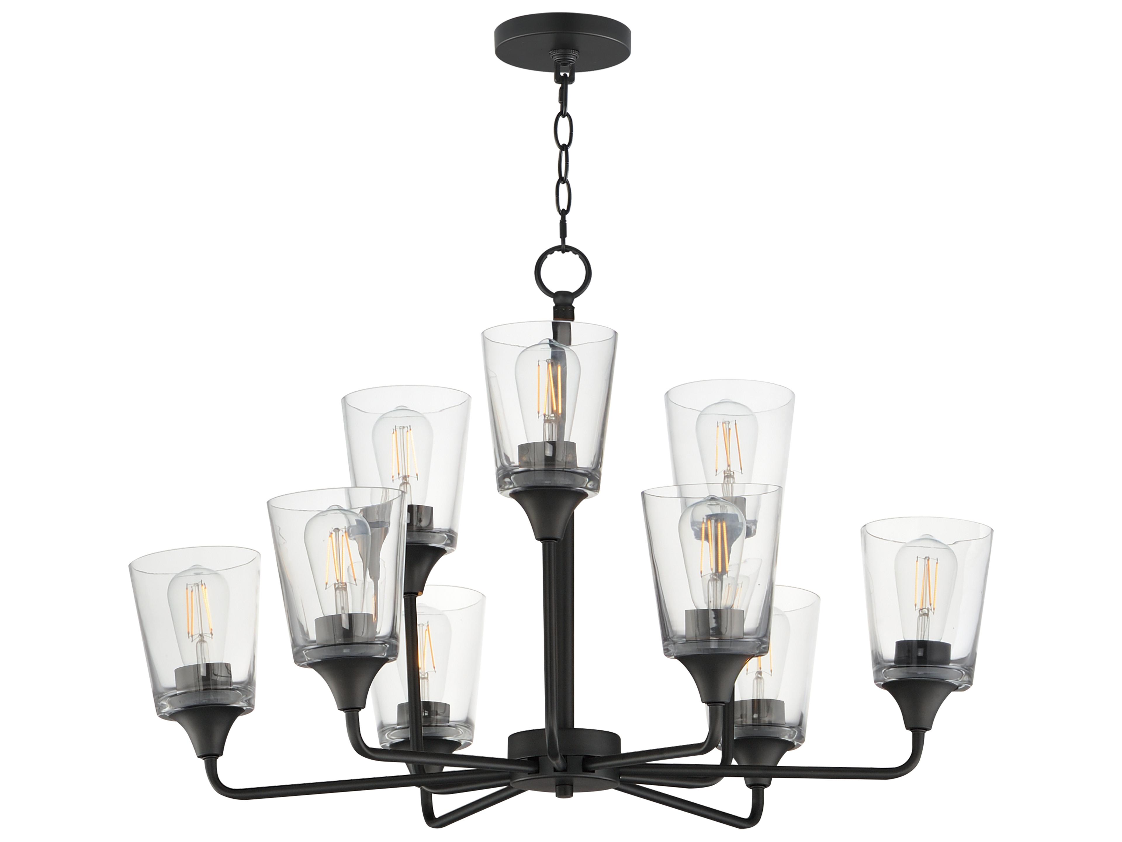 Hudson 9- Light Black Tiered Chandelier