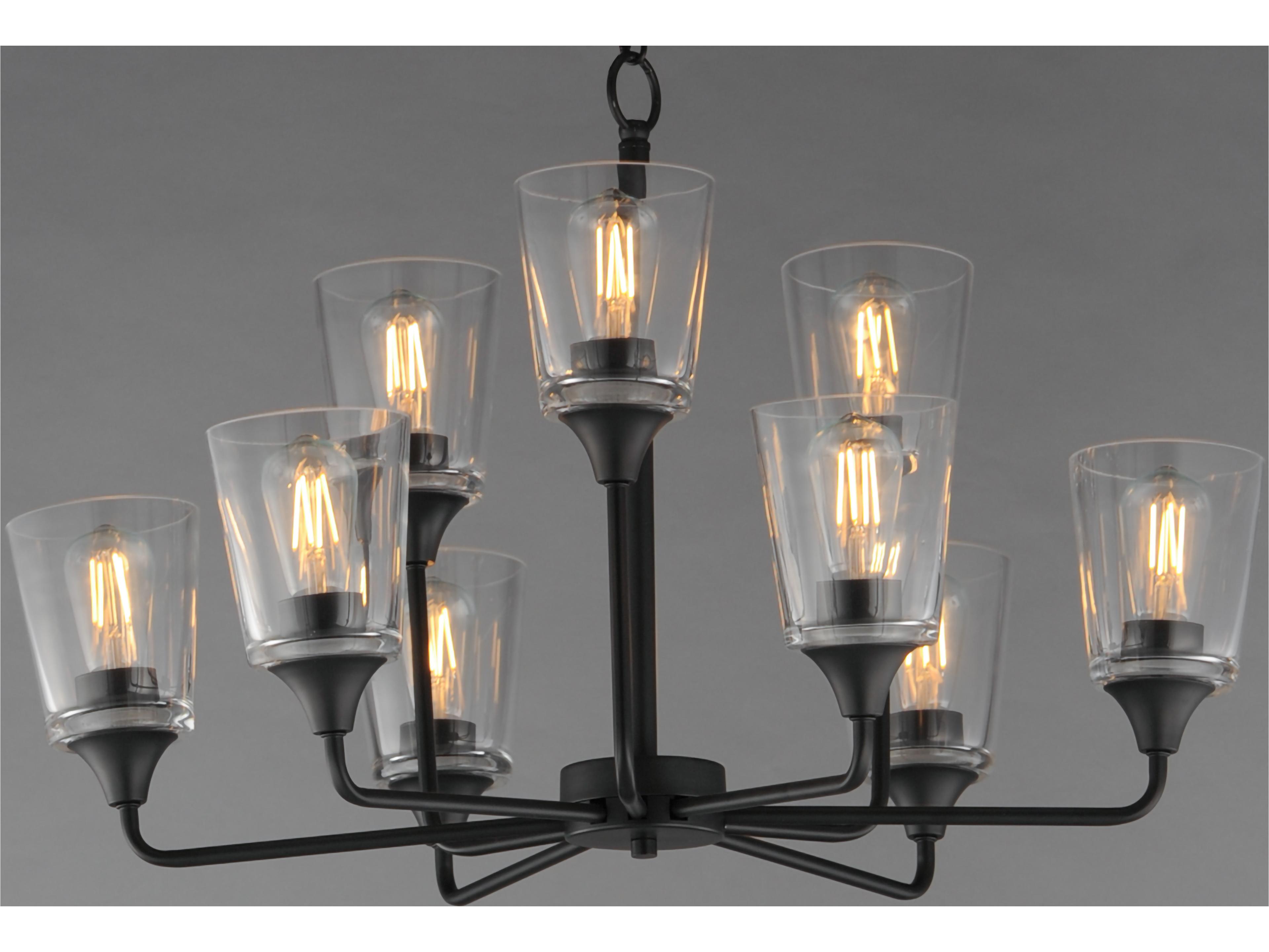 Maxim Lighting Hudson 9- Light Black Tiered Chandelier