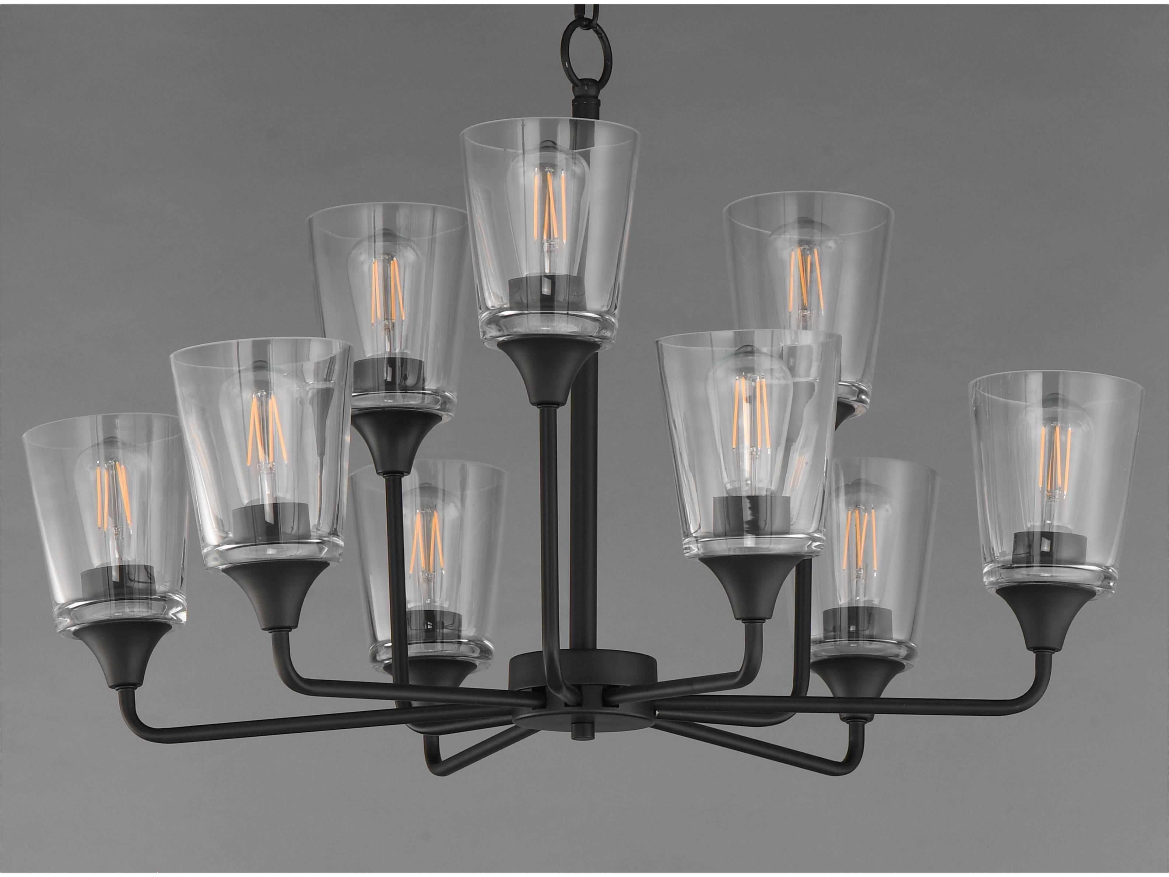 Maxim Lighting Hudson 9- Light Black Tiered Chandelier