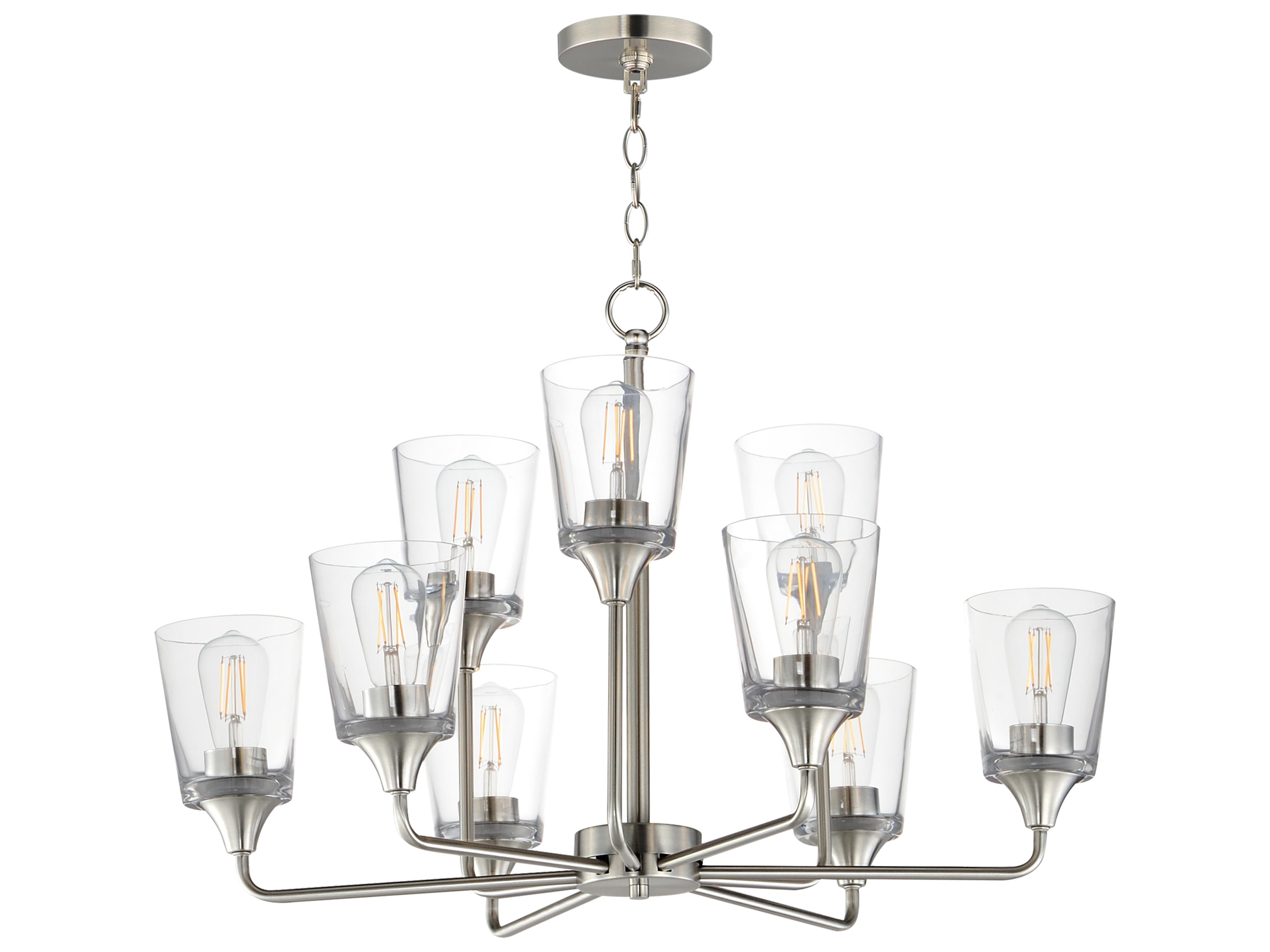 Hudson 9- Light Satin Nickel Tiered Chandelier