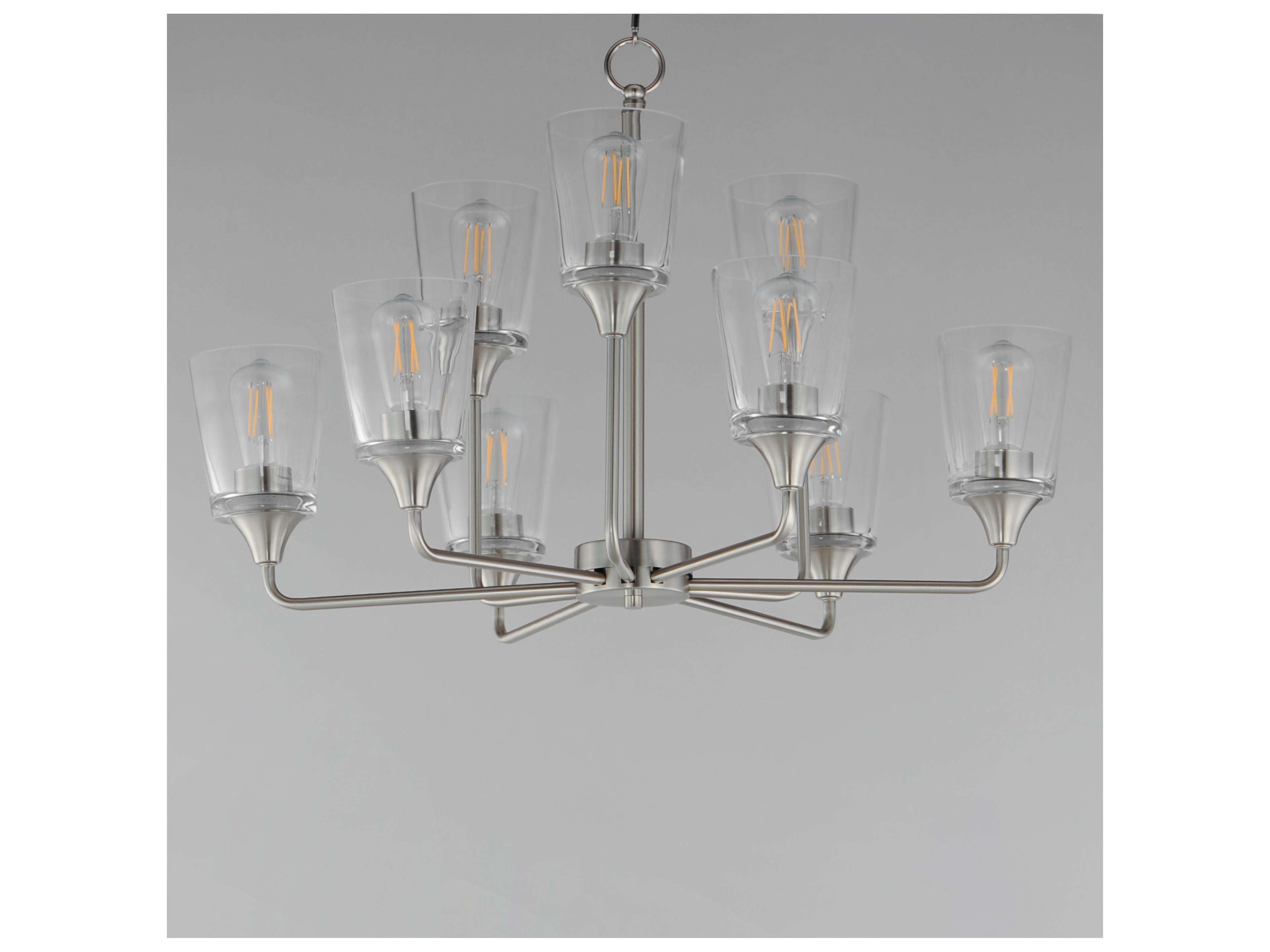 Maxim Lighting Hudson 9- Light Satin Nickel Tiered Chandelier