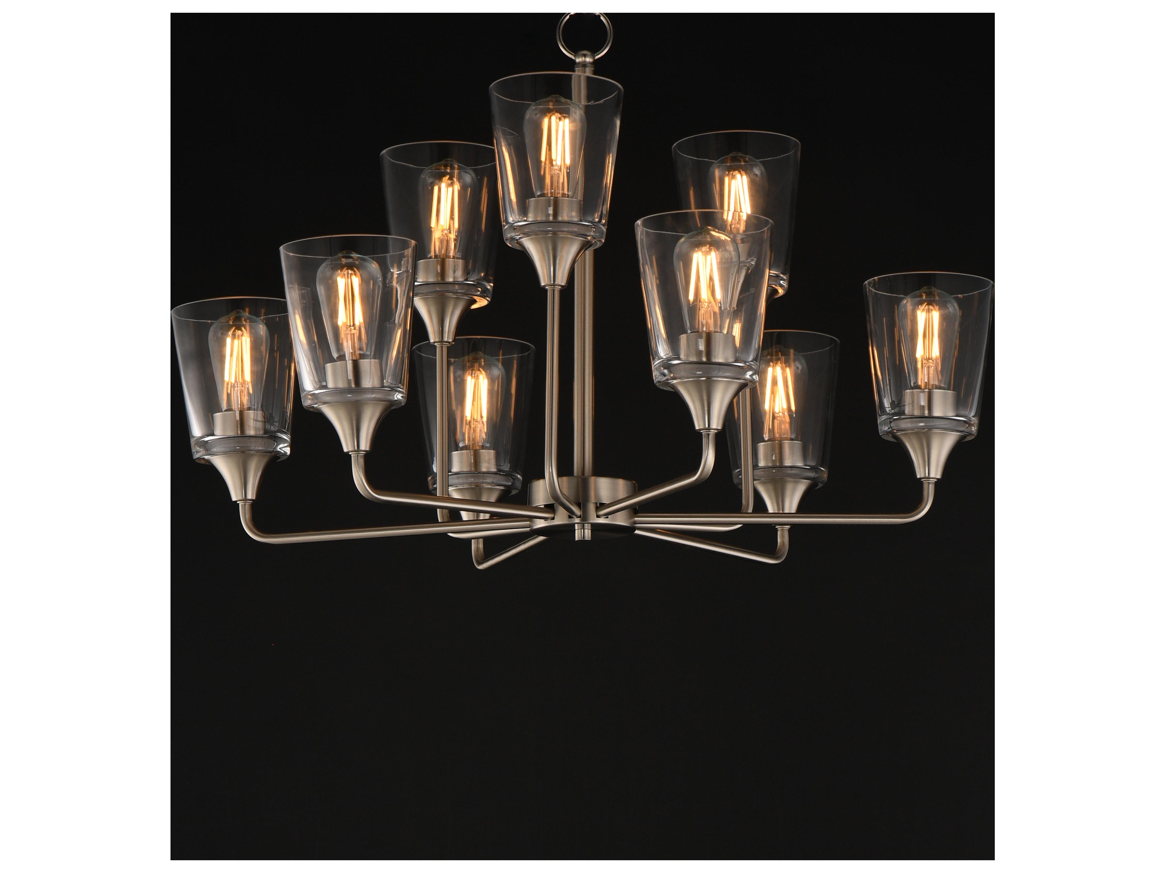 Maxim Lighting Hudson 9- Light Satin Nickel Tiered Chandelier