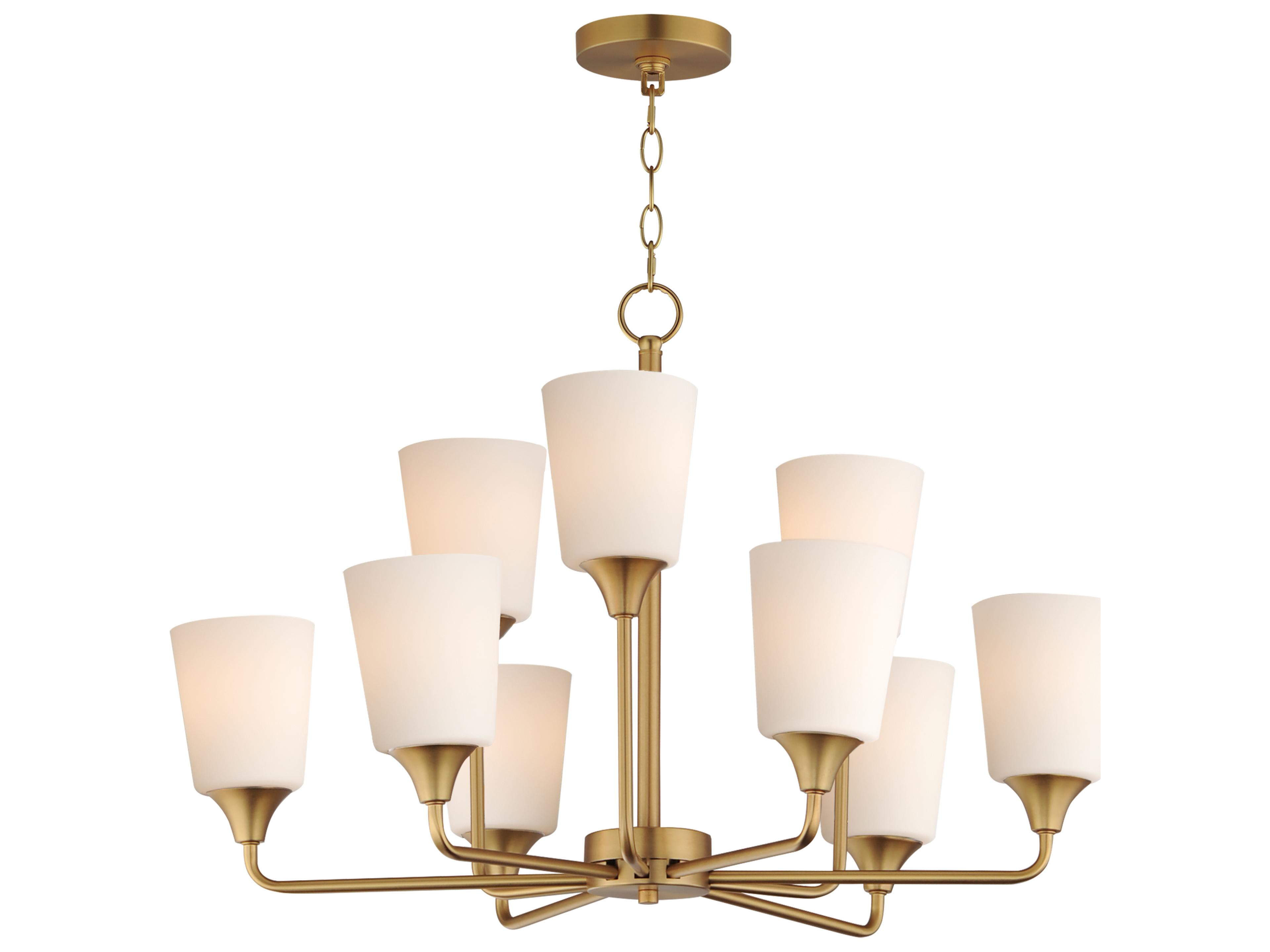 Hudson 9- Light Natural Aged Brass Tiered Chandelier