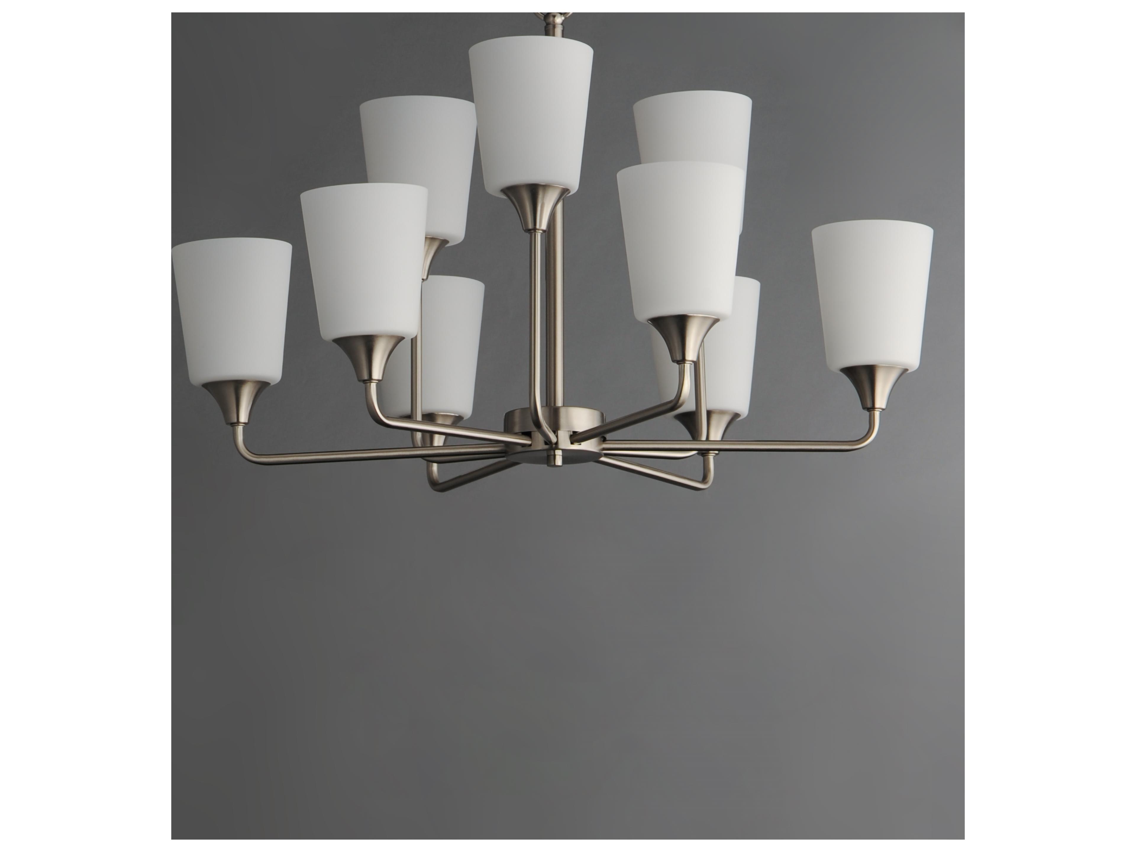 Maxim Lighting Hudson 9- Light Satin Nickel Tiered Chandelier