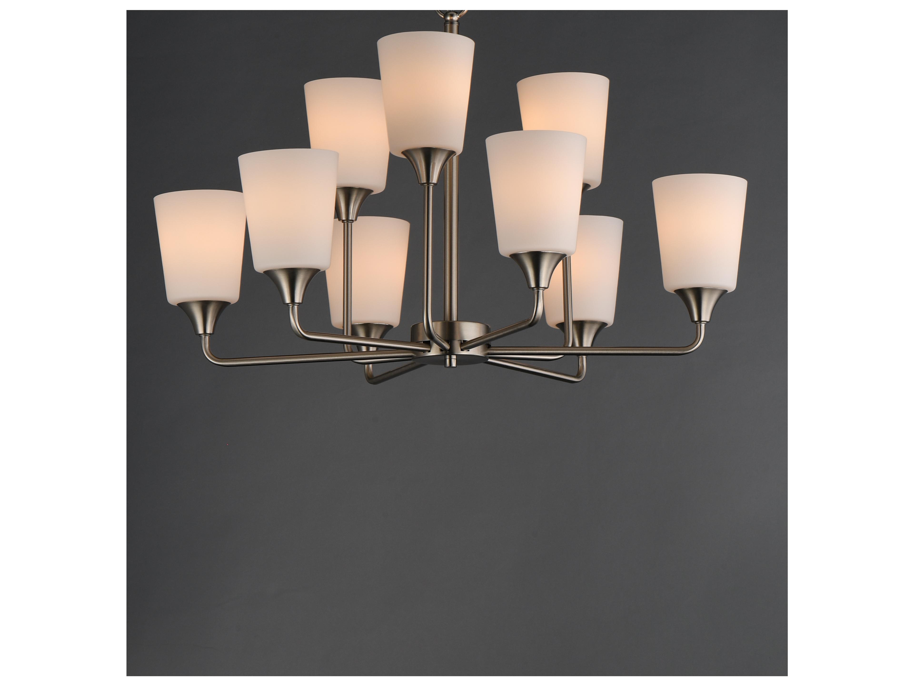 Maxim Lighting Hudson 9- Light Satin Nickel Tiered Chandelier