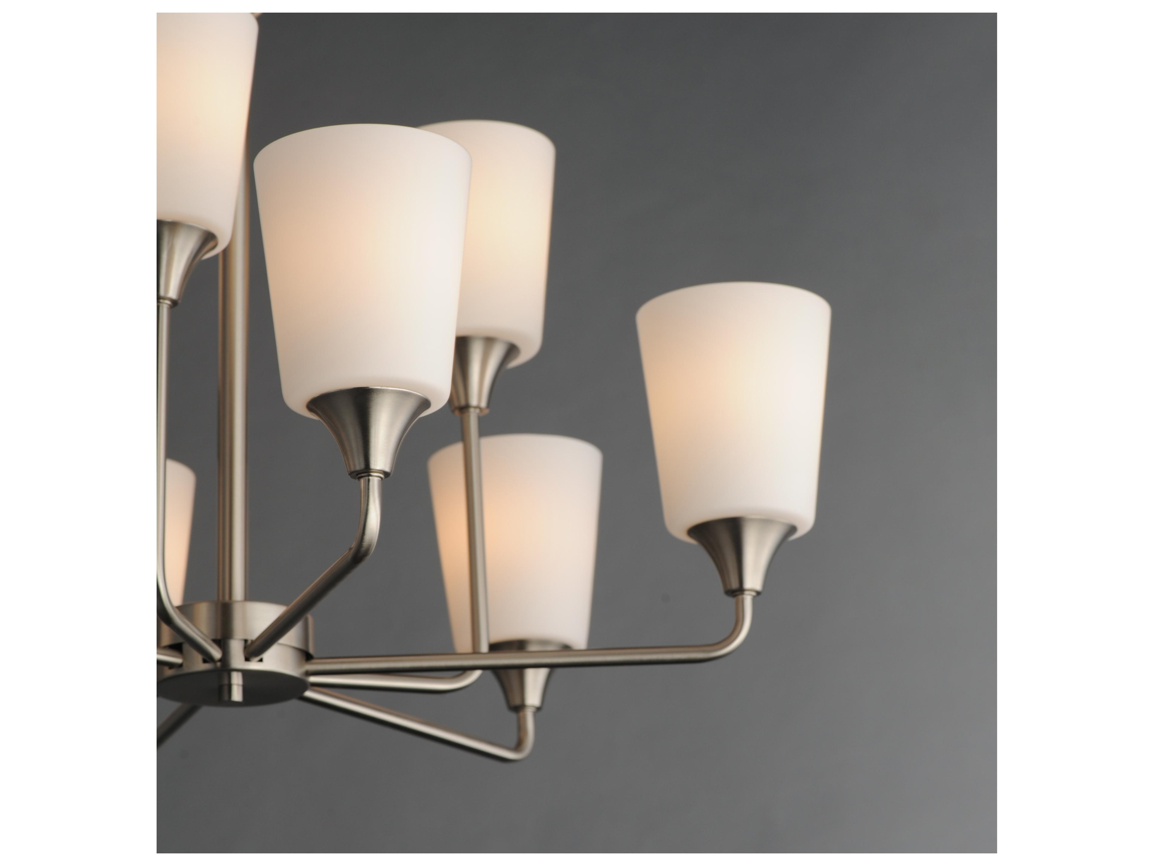 Maxim Lighting Hudson 9- Light Satin Nickel Tiered Chandelier