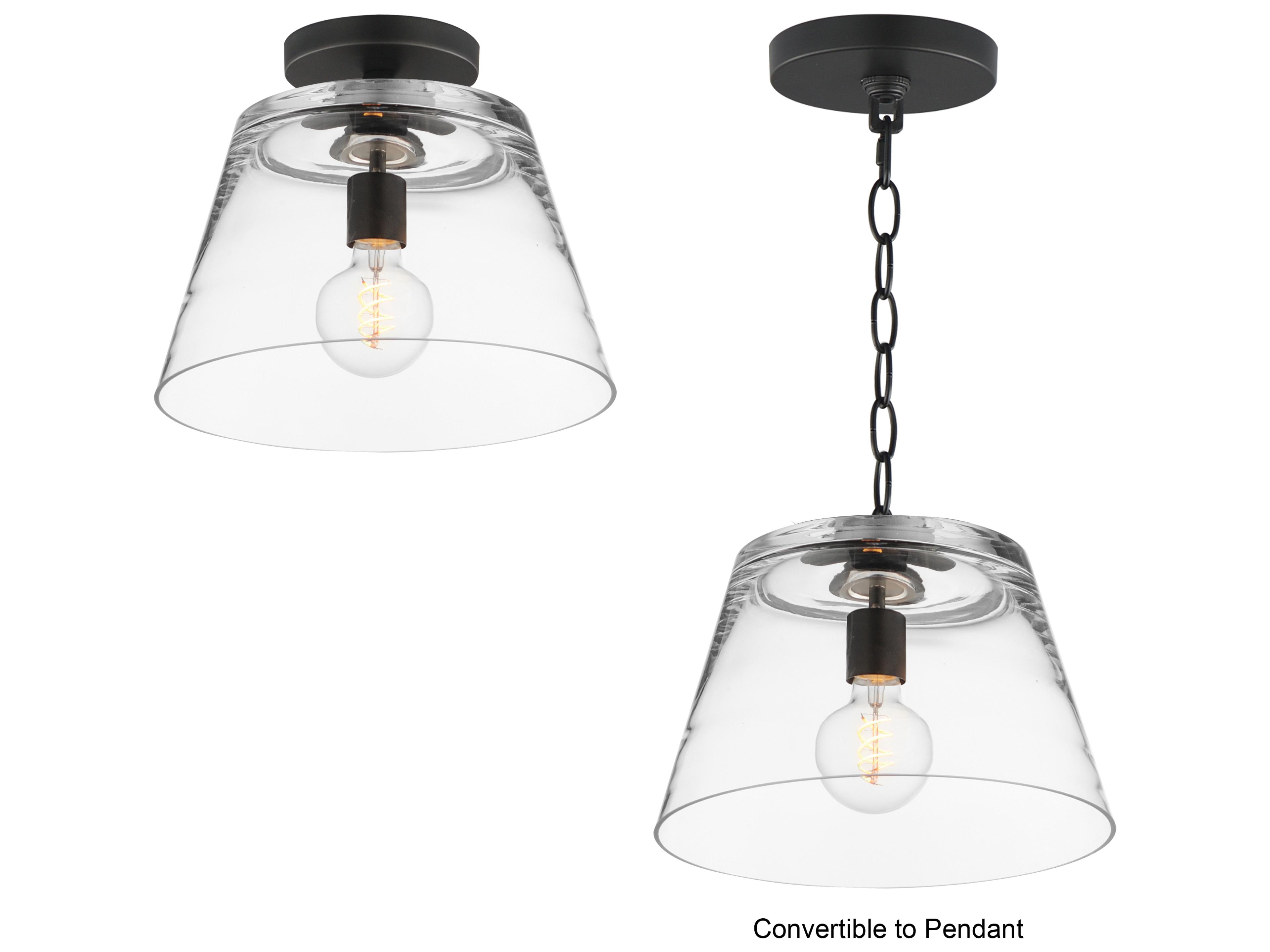 Maxim Lighting Hudson 1- Light Black Bell Semi Flush Mount