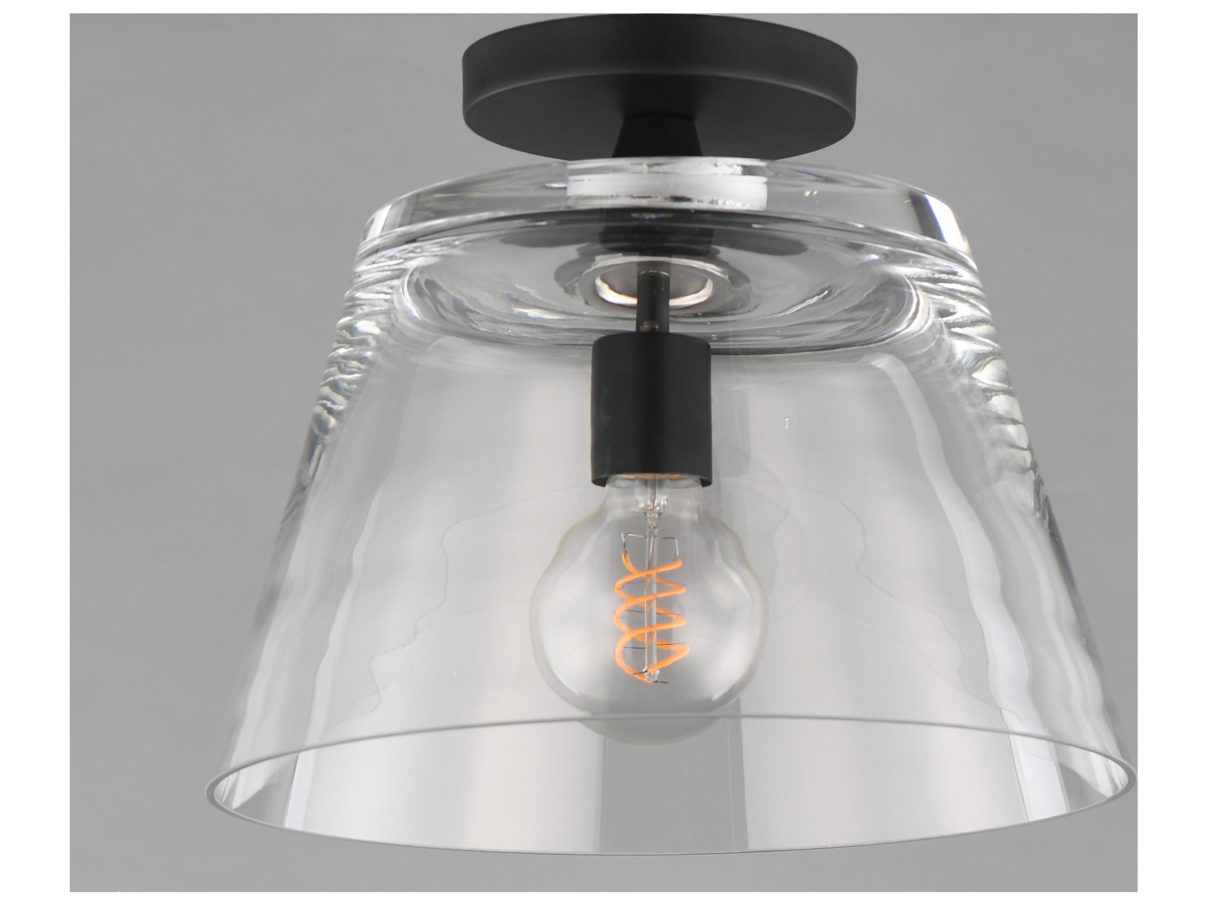 Maxim Lighting Hudson 1- Light Black Bell Semi Flush Mount