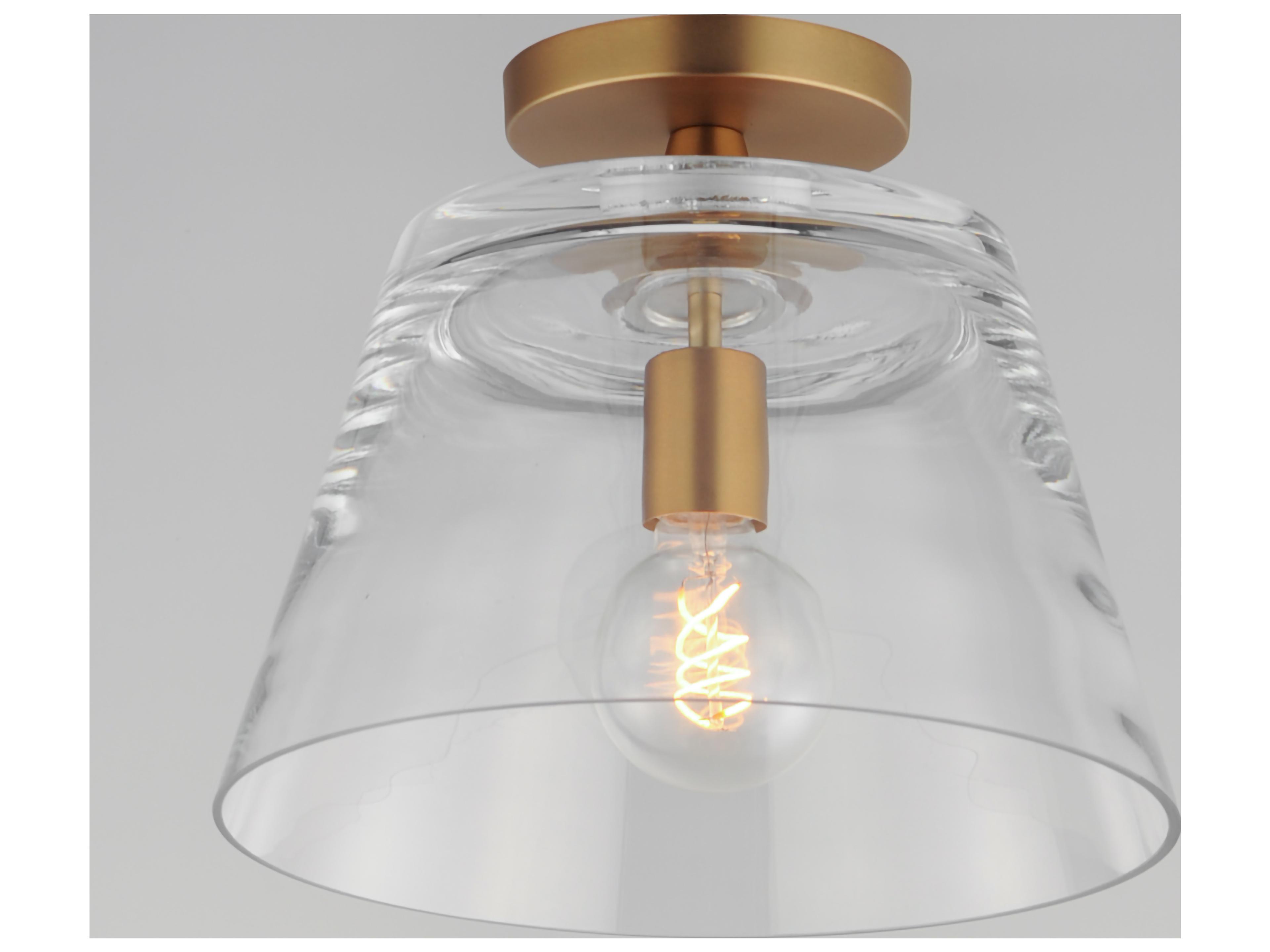 Maxim Lighting Hudson 1- Light Natural Aged Brass Bell Semi Flush Mount