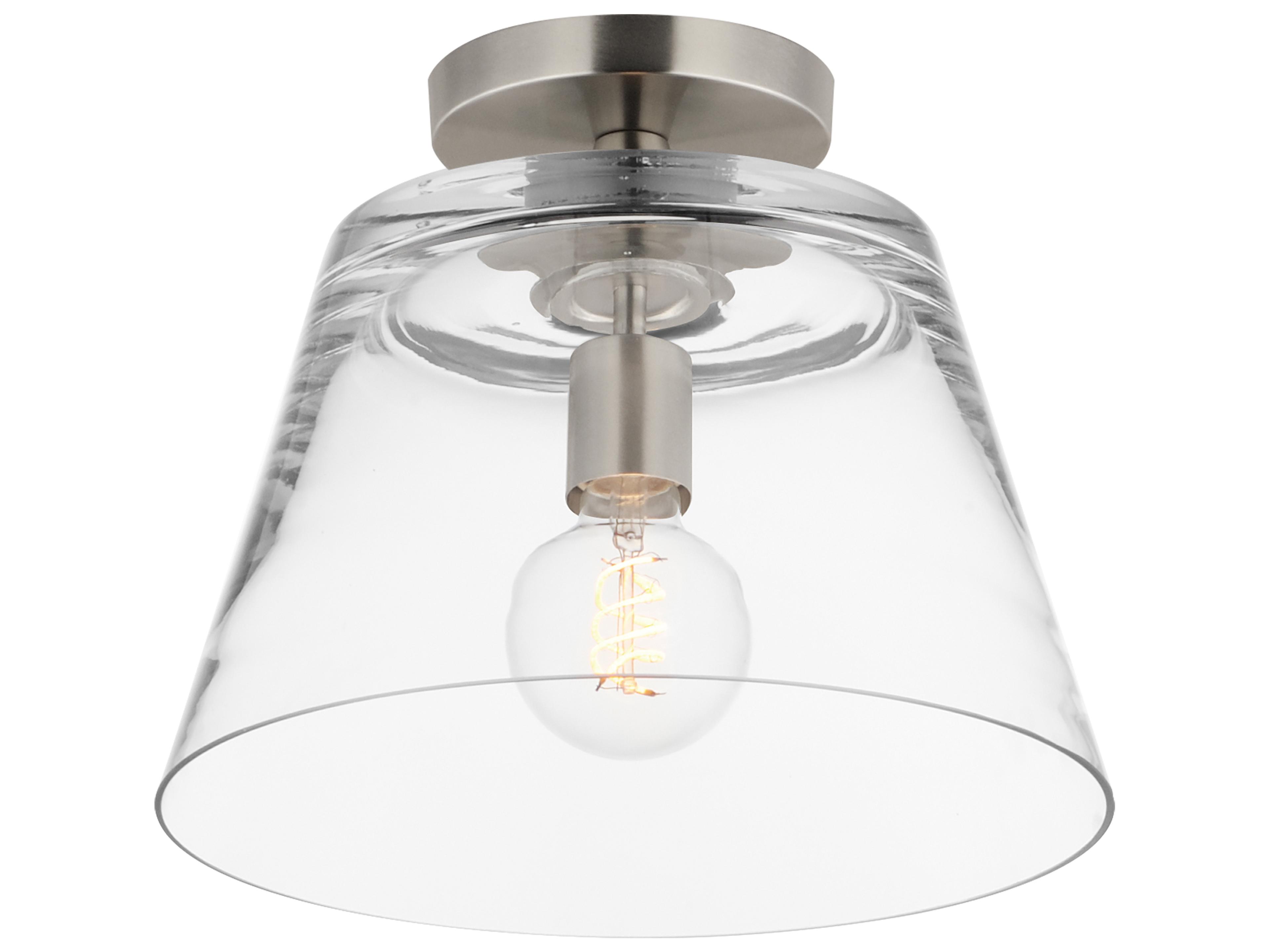 Hudson 1- Light Satin Nickel Bell Semi Flush Mount