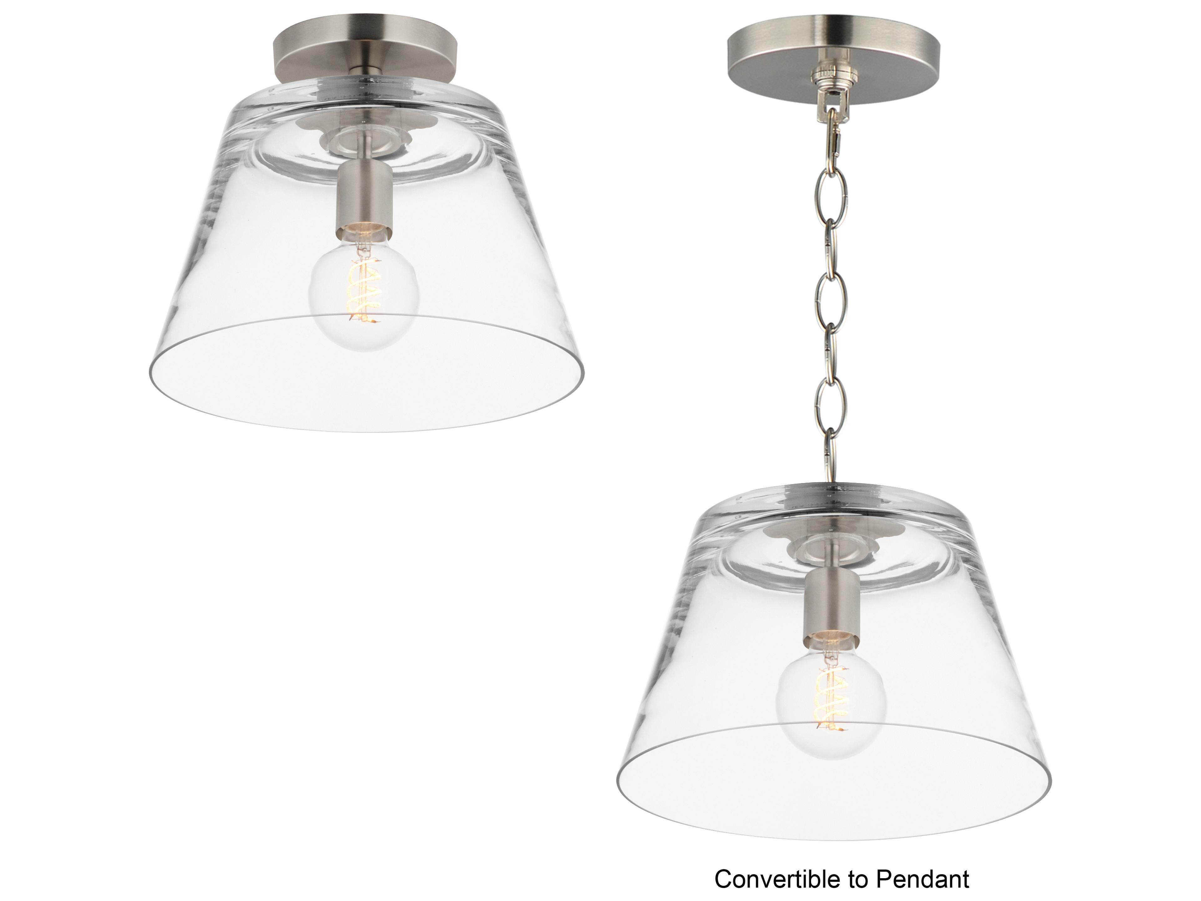 Maxim Lighting Hudson 1- Light Satin Nickel Bell Semi Flush Mount