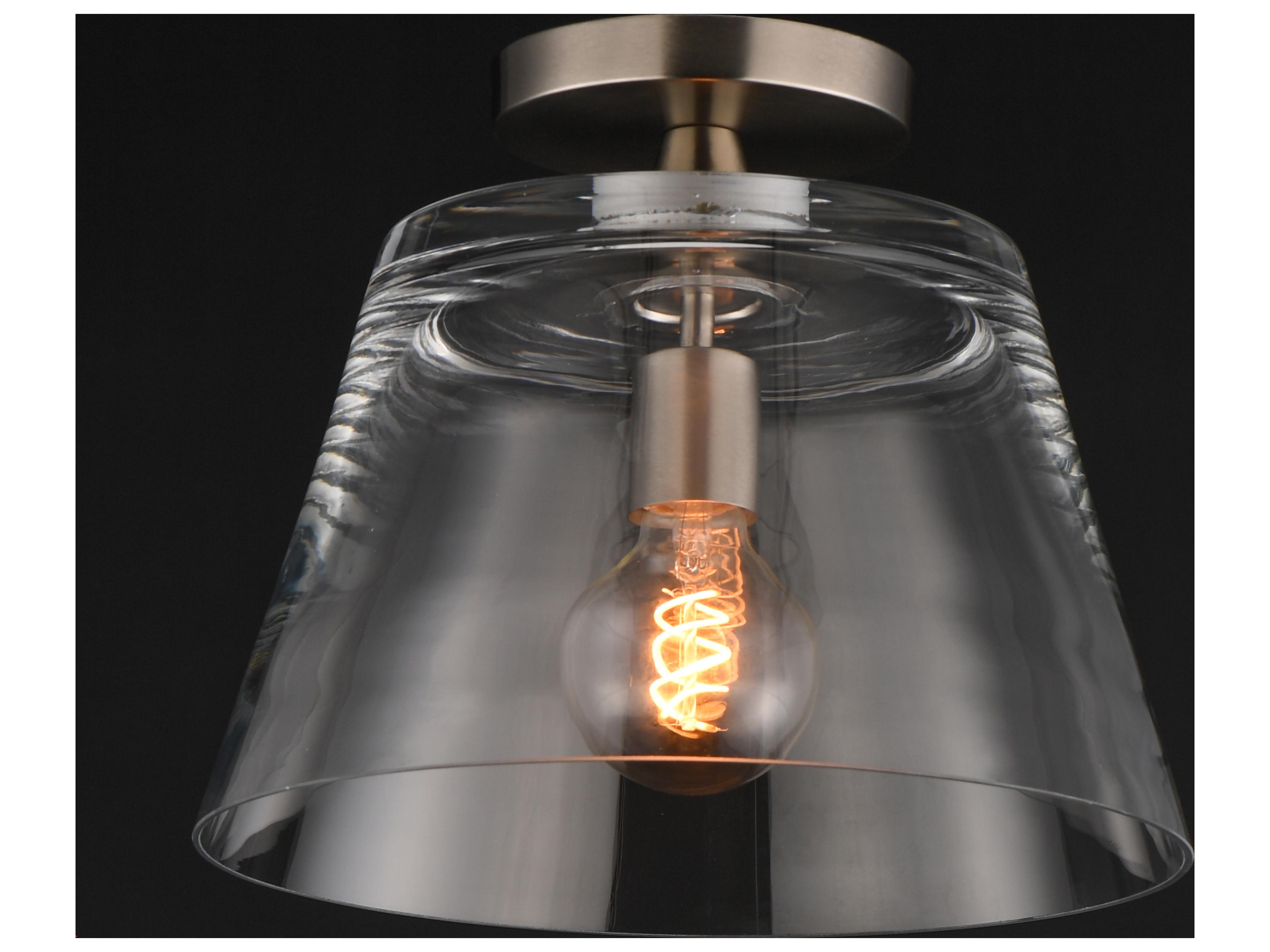 Maxim Lighting Hudson 1- Light Satin Nickel Bell Semi Flush Mount