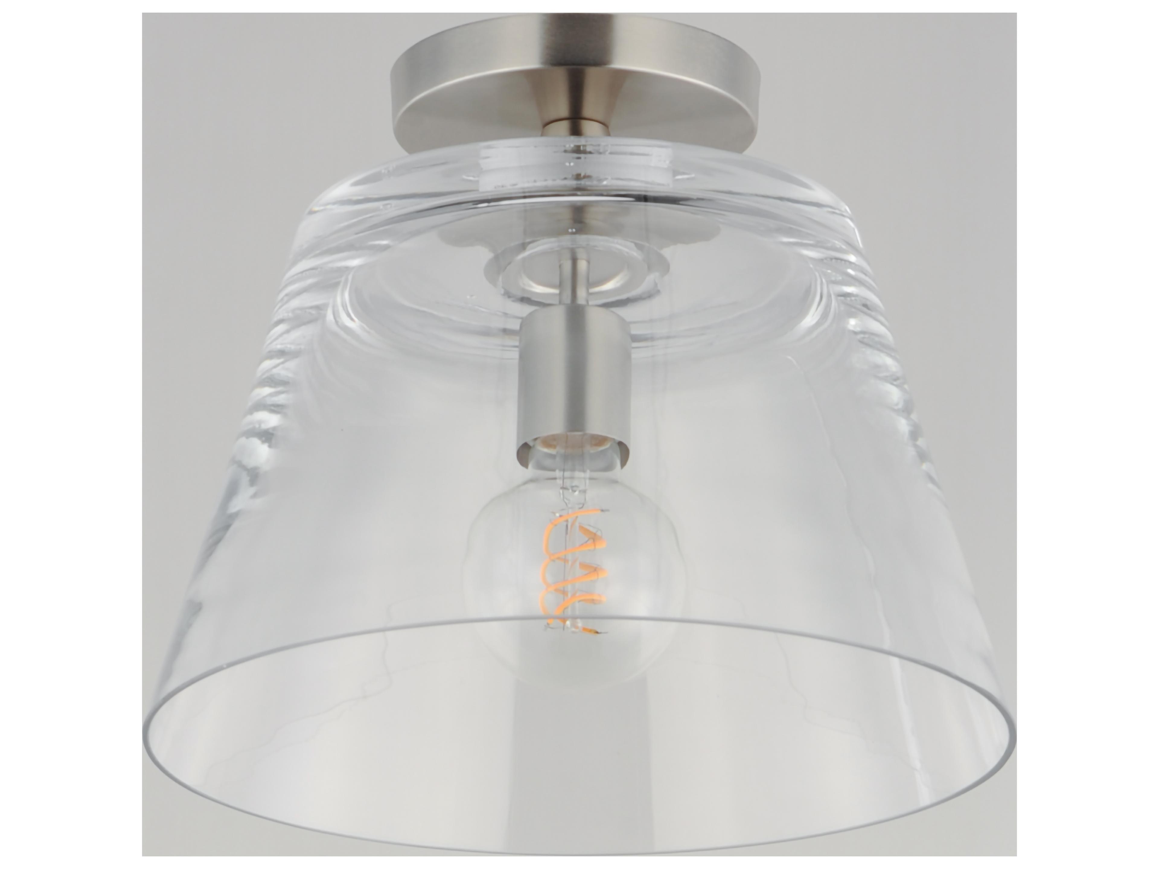 Maxim Lighting Hudson 1- Light Satin Nickel Bell Semi Flush Mount