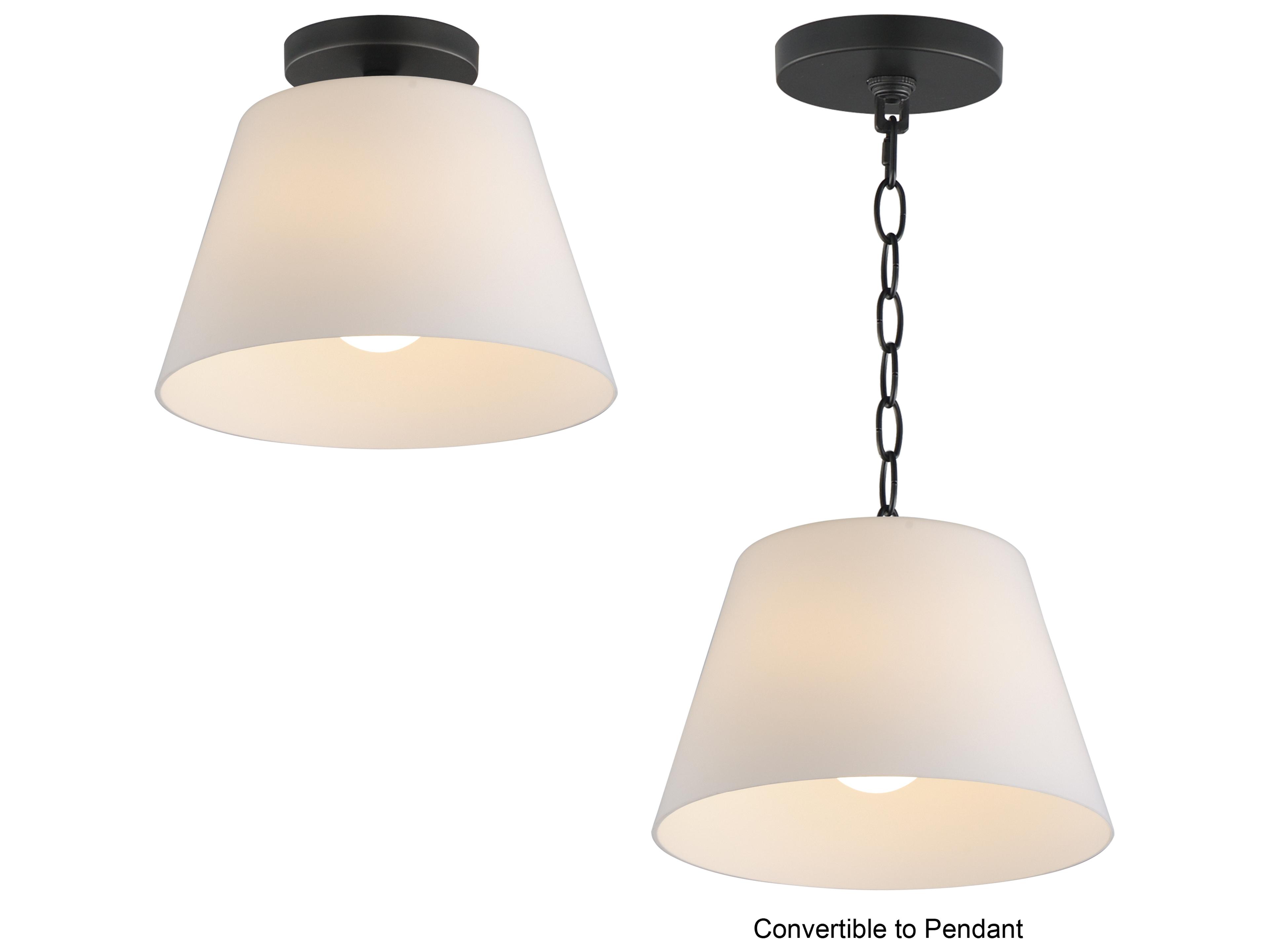 Maxim Lighting Hudson 1- Light Black Bell Semi Flush Mount