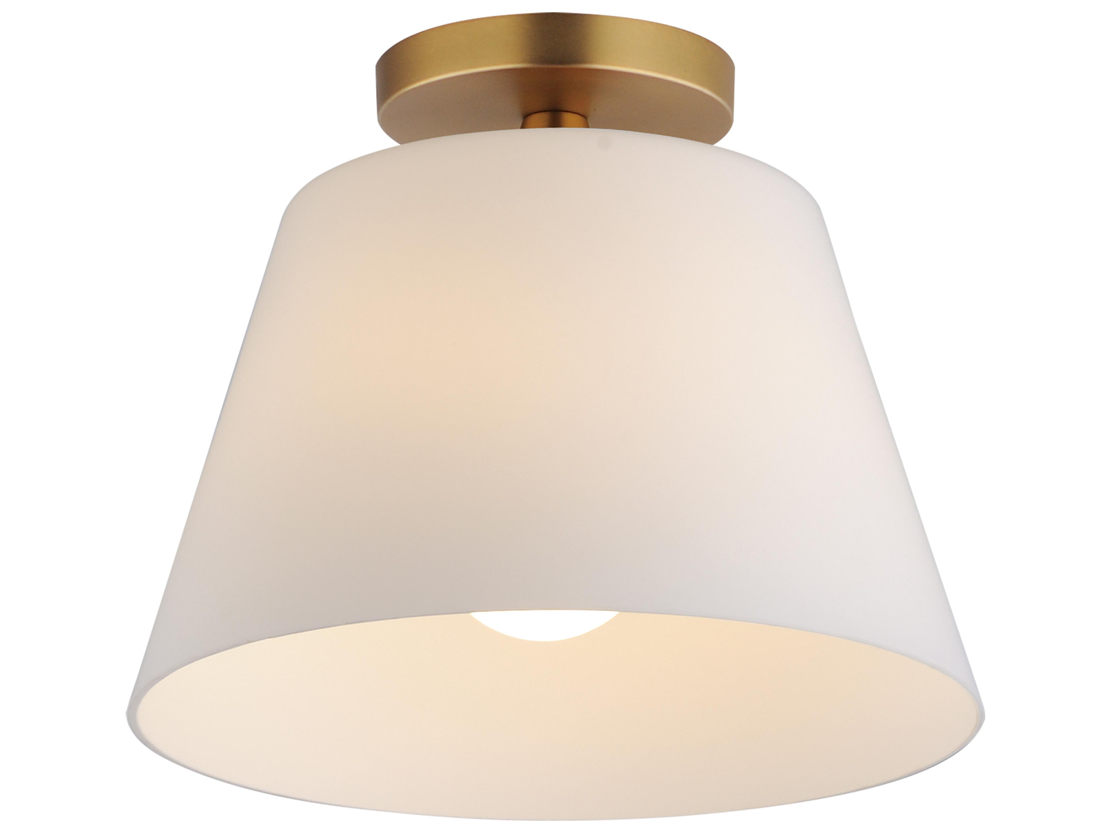 Hudson 1- Light Natural Aged Brass Bell Semi Flush Mount