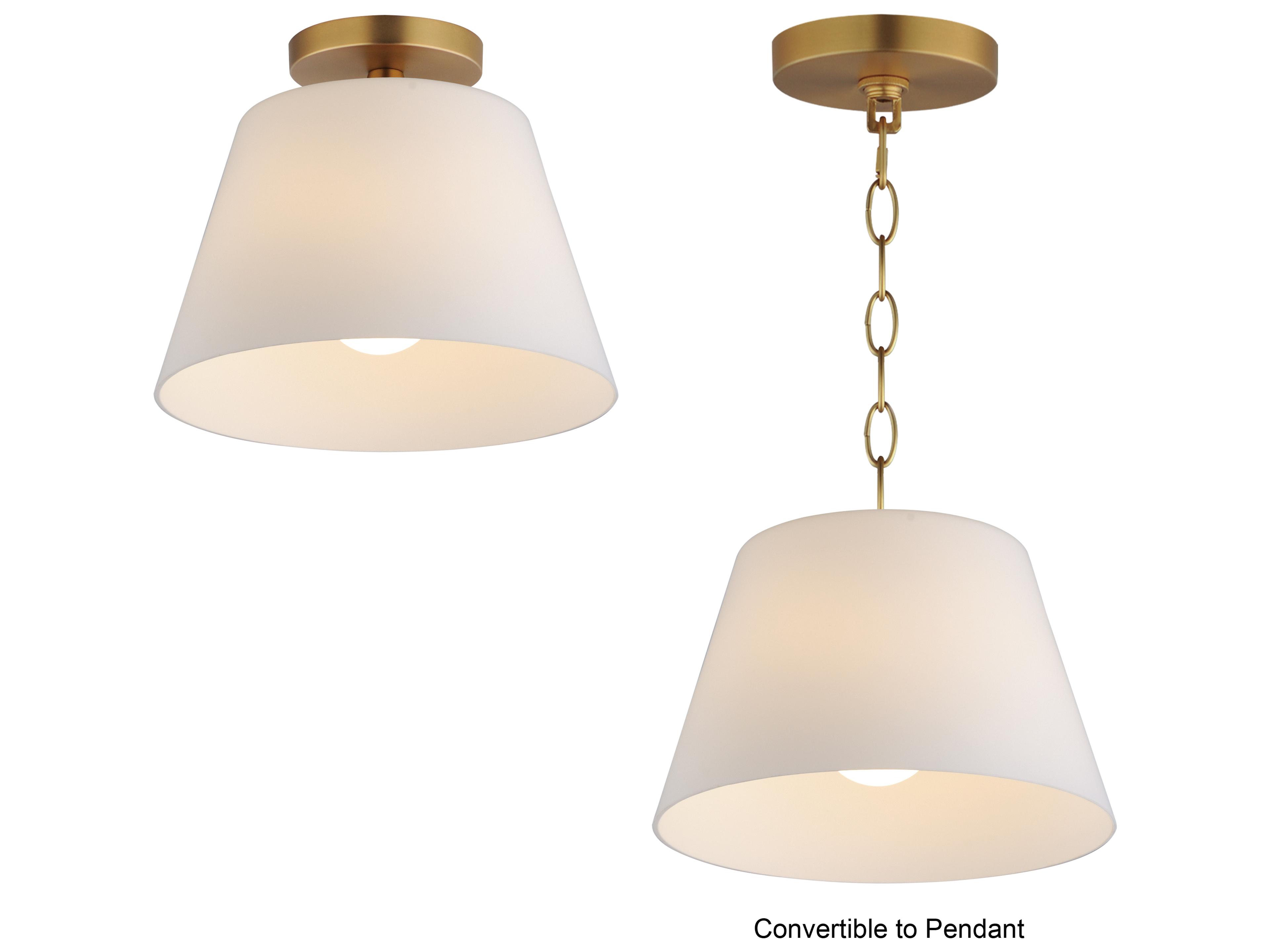 Maxim Lighting Hudson 1- Light Natural Aged Brass Bell Semi Flush Mount