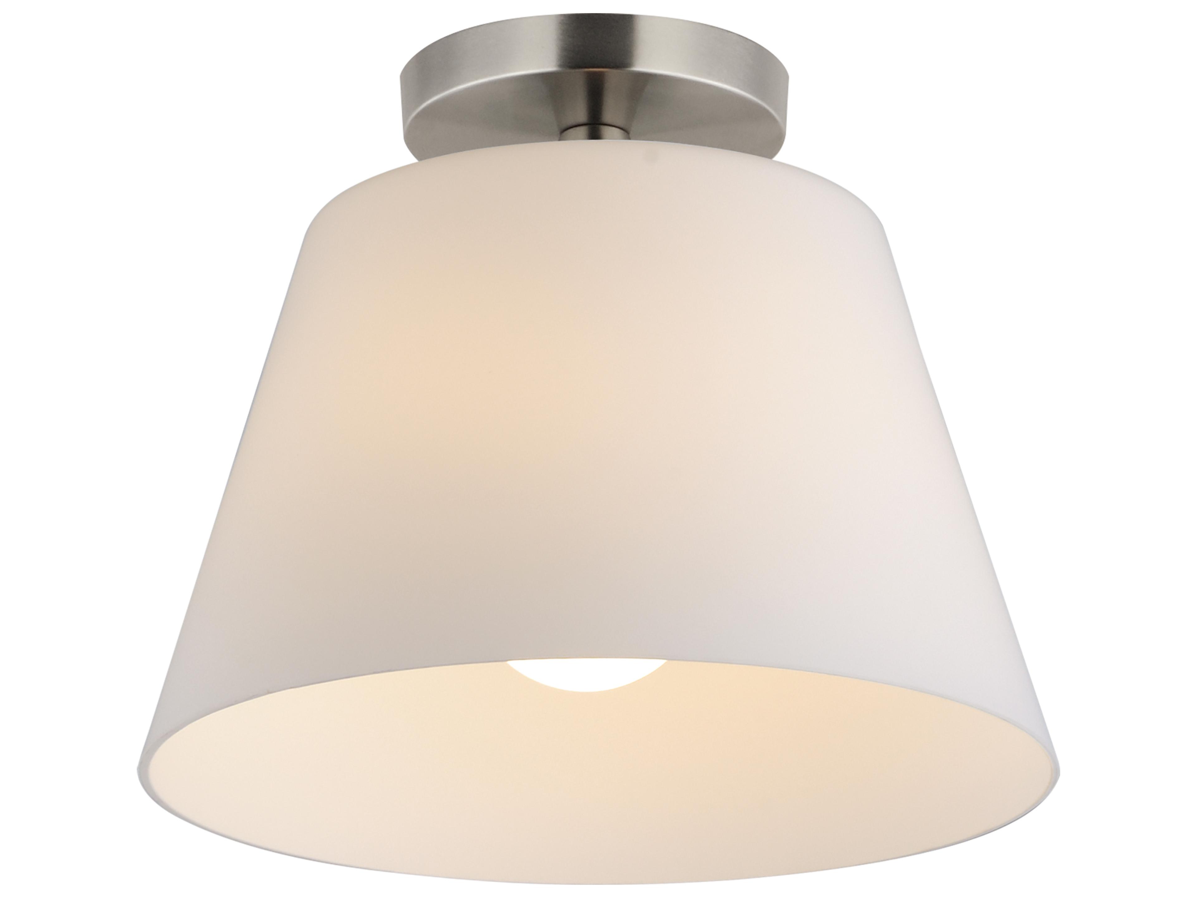 Hudson 1- Light Satin Nickel Bell Semi Flush Mount
