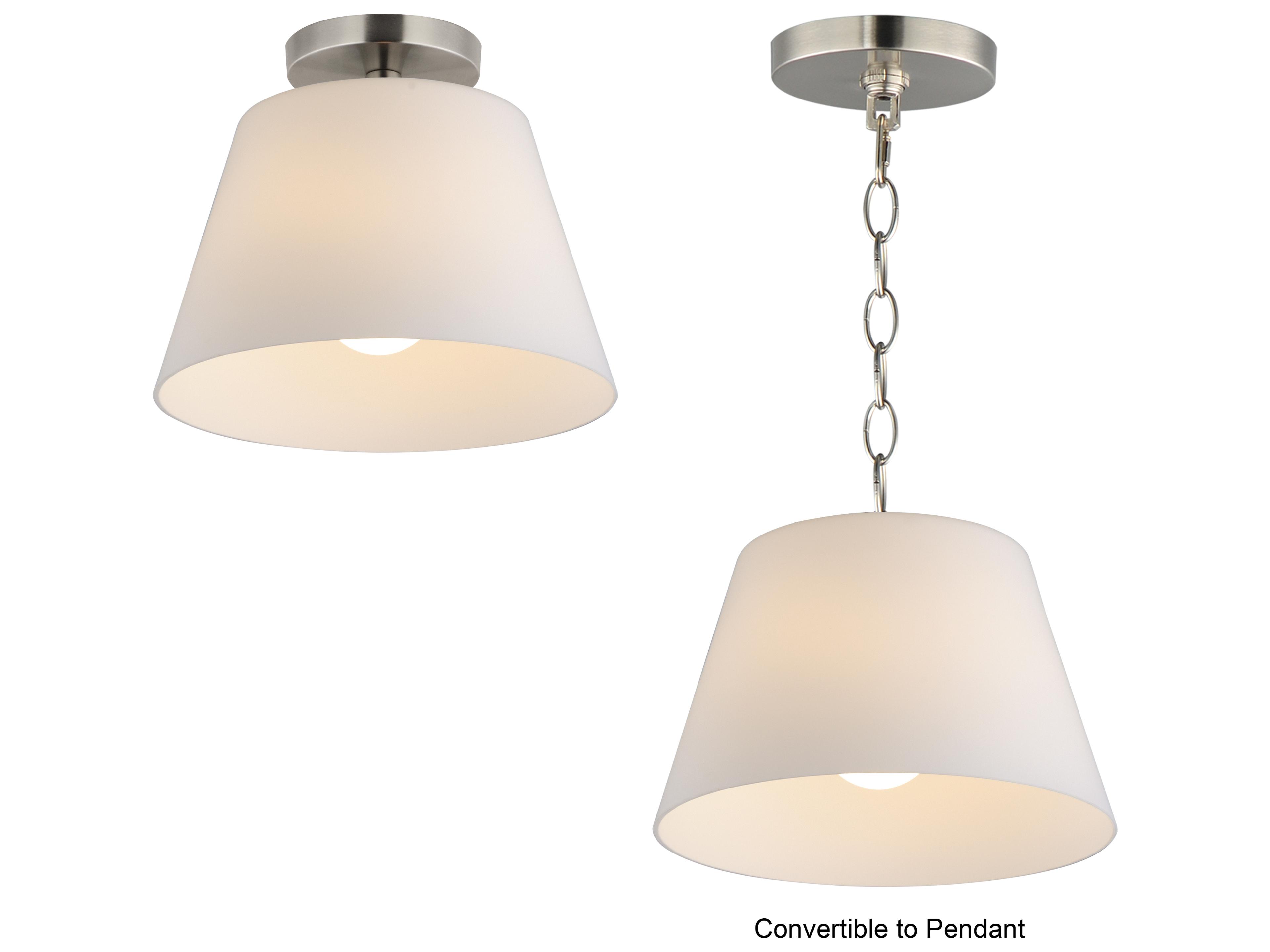 Maxim Lighting Hudson 1- Light Satin Nickel Bell Semi Flush Mount