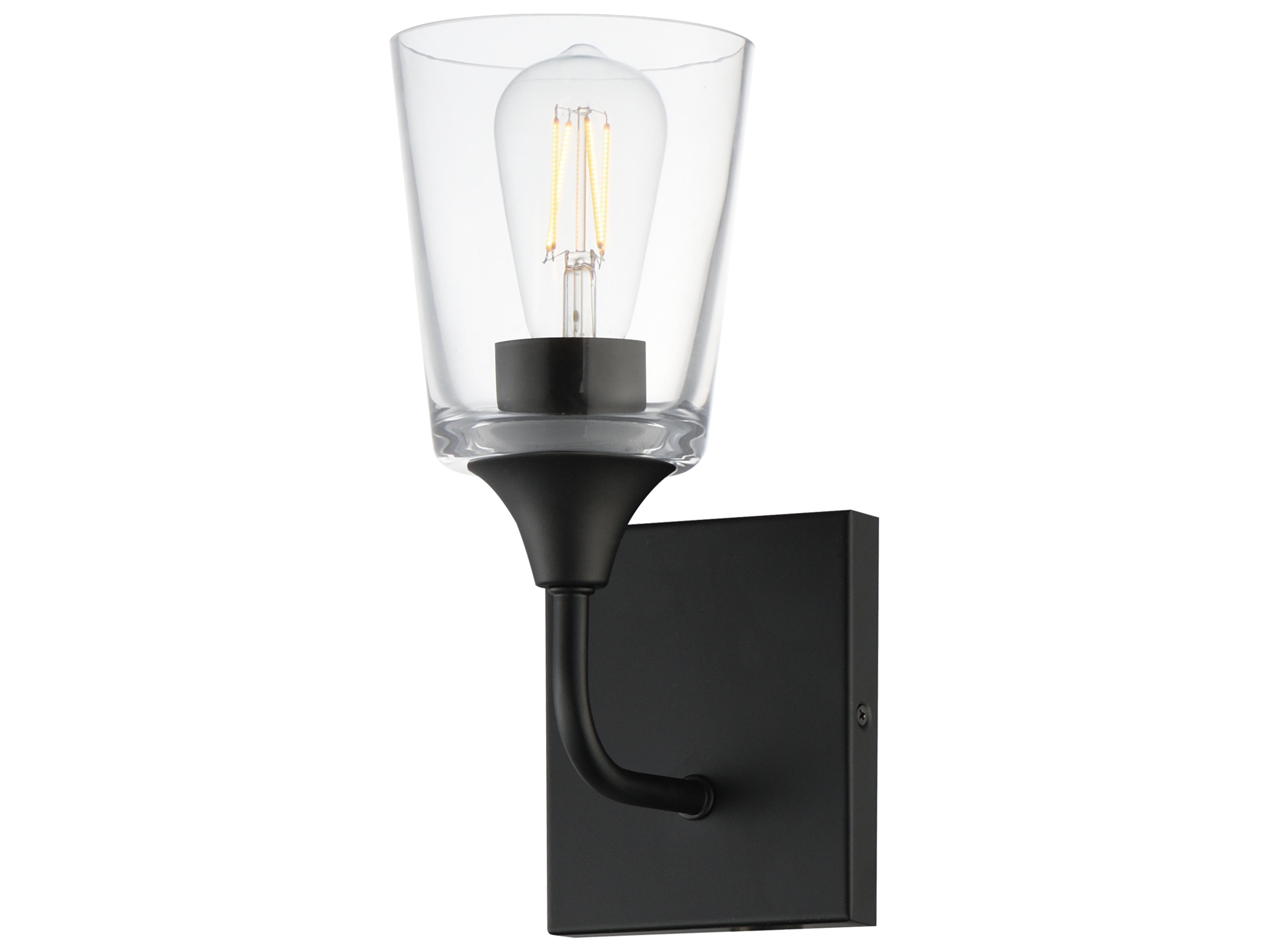 Hudson 1- Light Black Wall Sconce