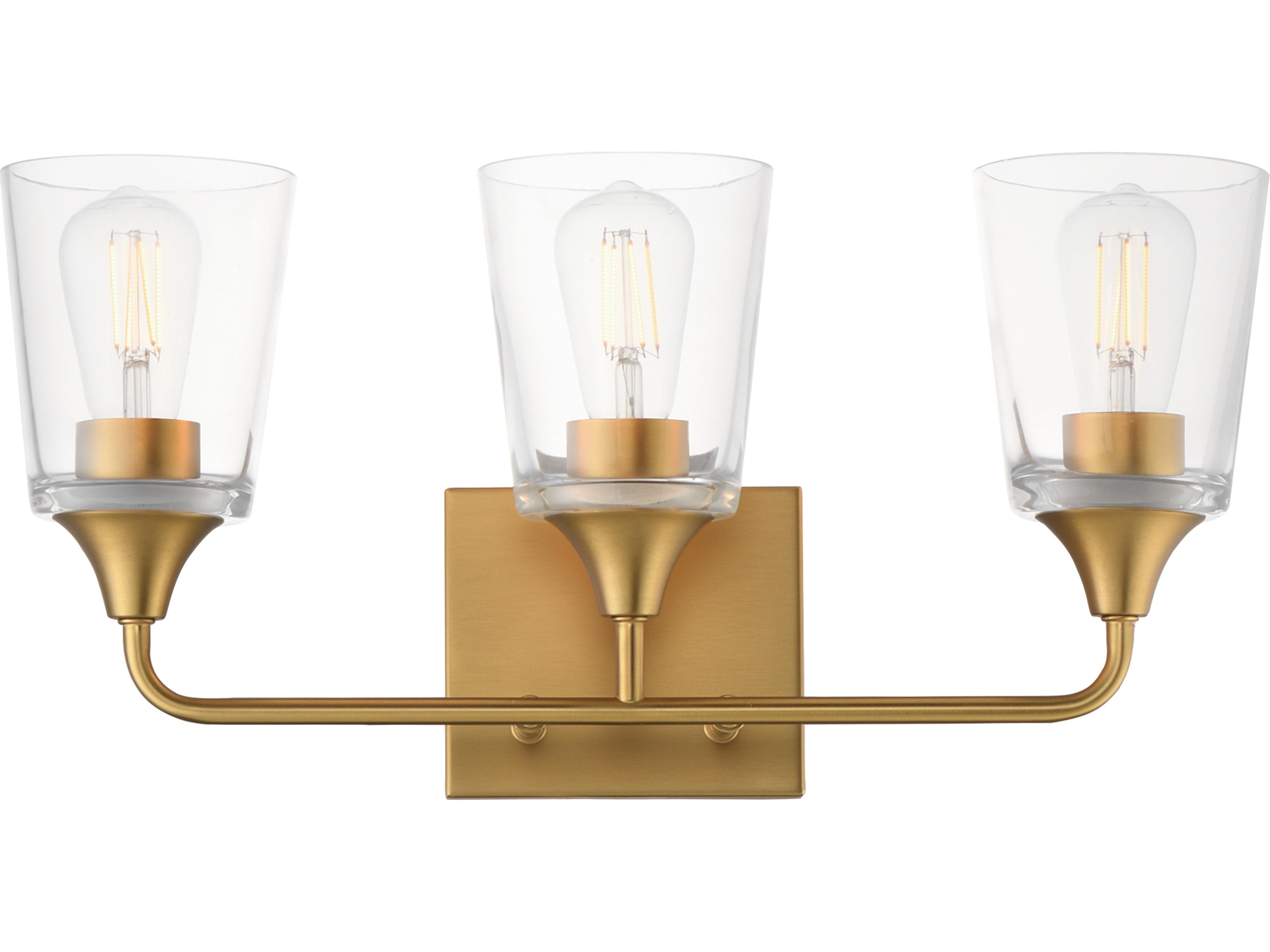Hudson 3- Light Natural Aged Brass Vanity