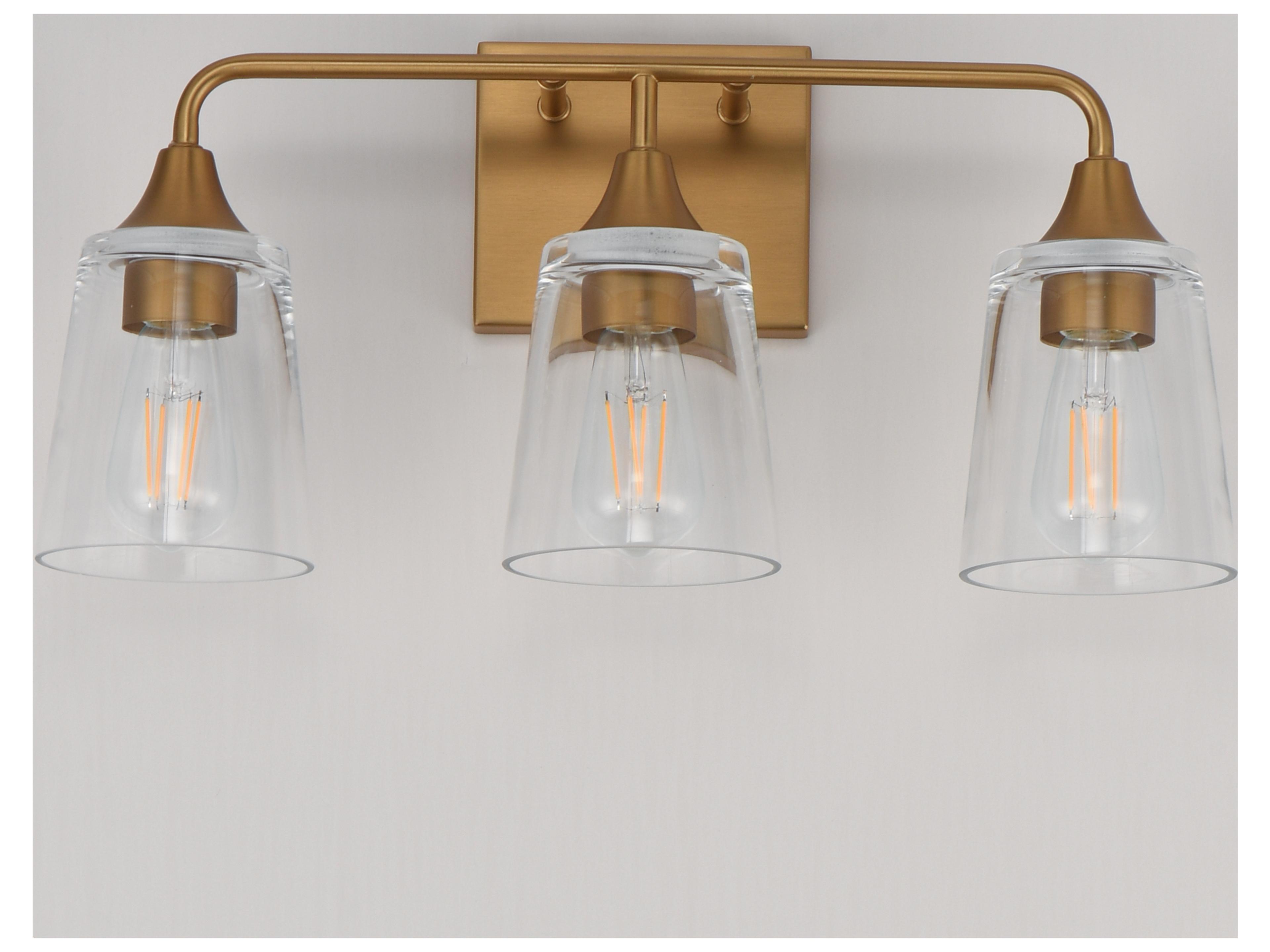 Maxim Lighting Hudson 3- Light Natural Aged Brass Vanity