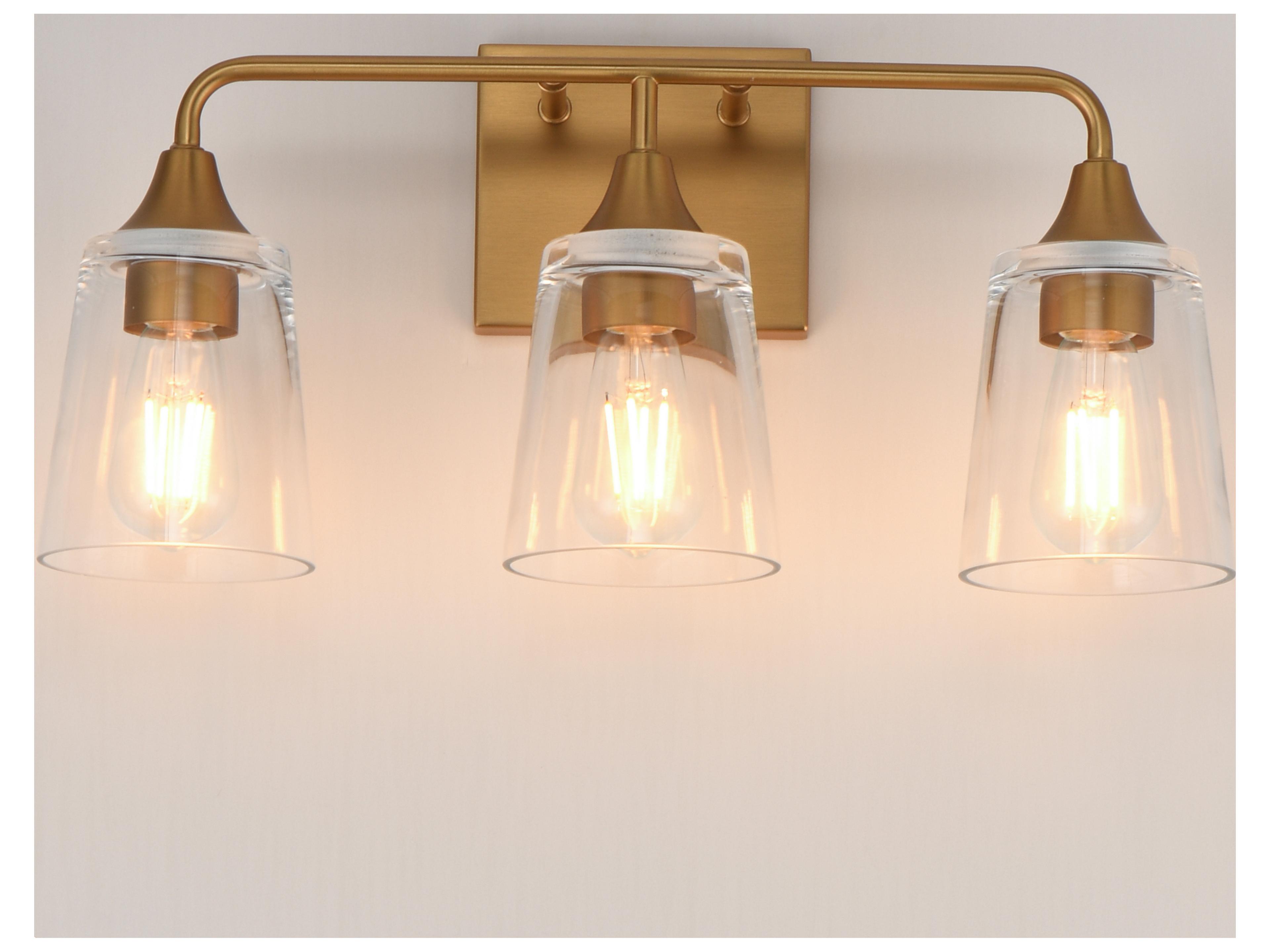 Maxim Lighting Hudson 3- Light Natural Aged Brass Vanity