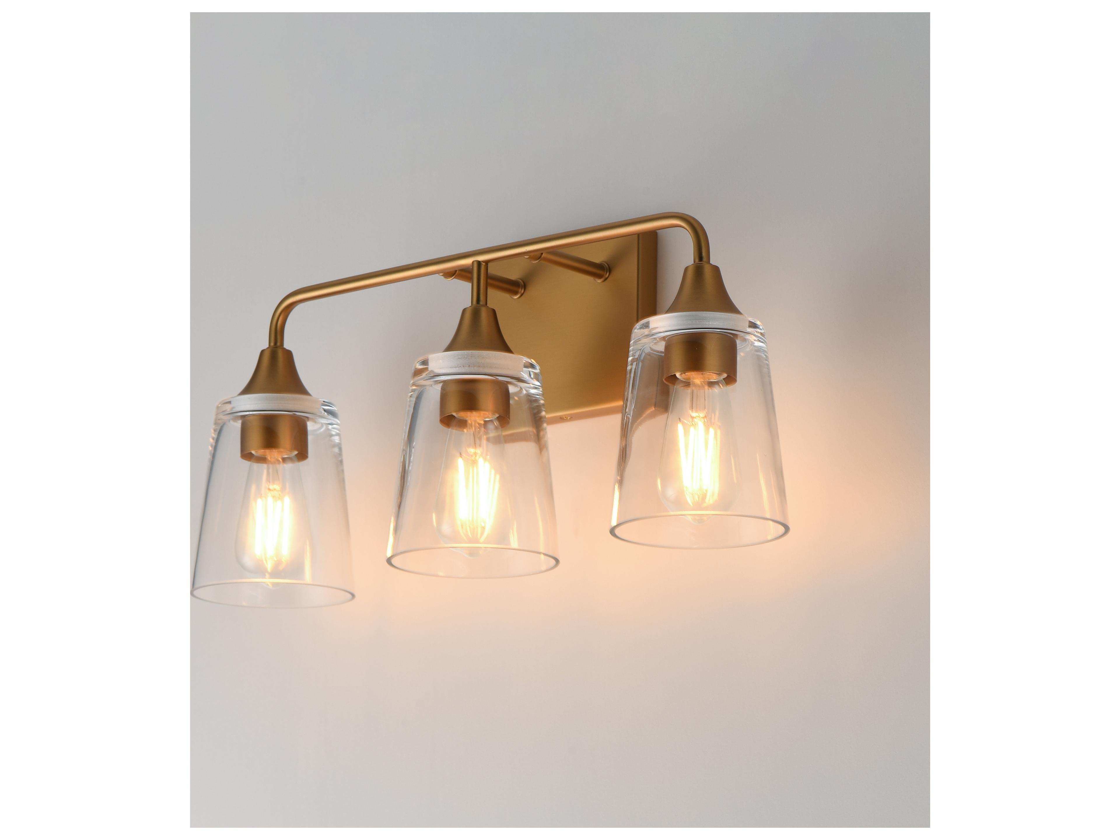 Maxim Lighting Hudson 3- Light Natural Aged Brass Vanity