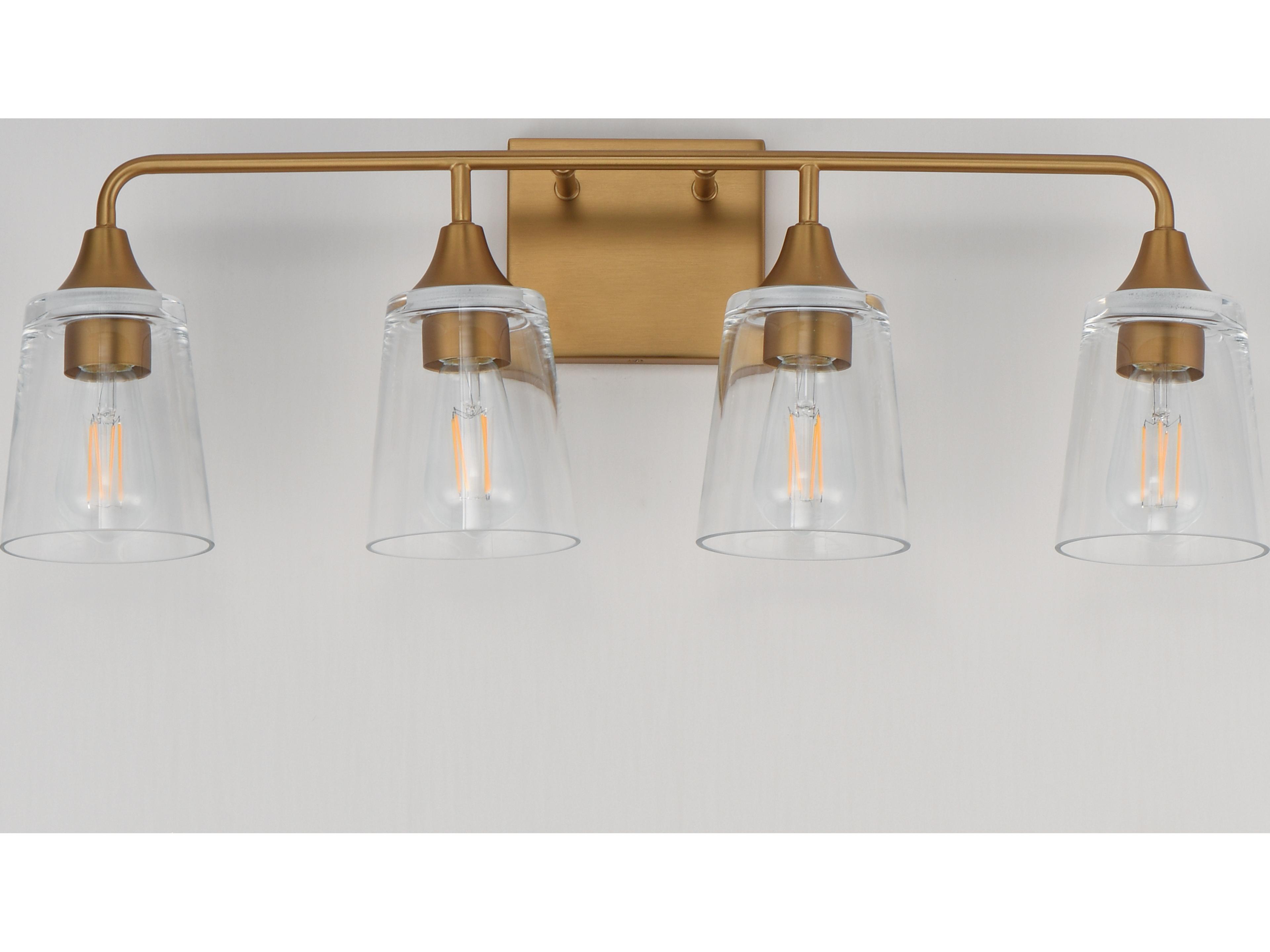 Maxim Lighting Hudson 4- Light Natural Aged Brass Vanity