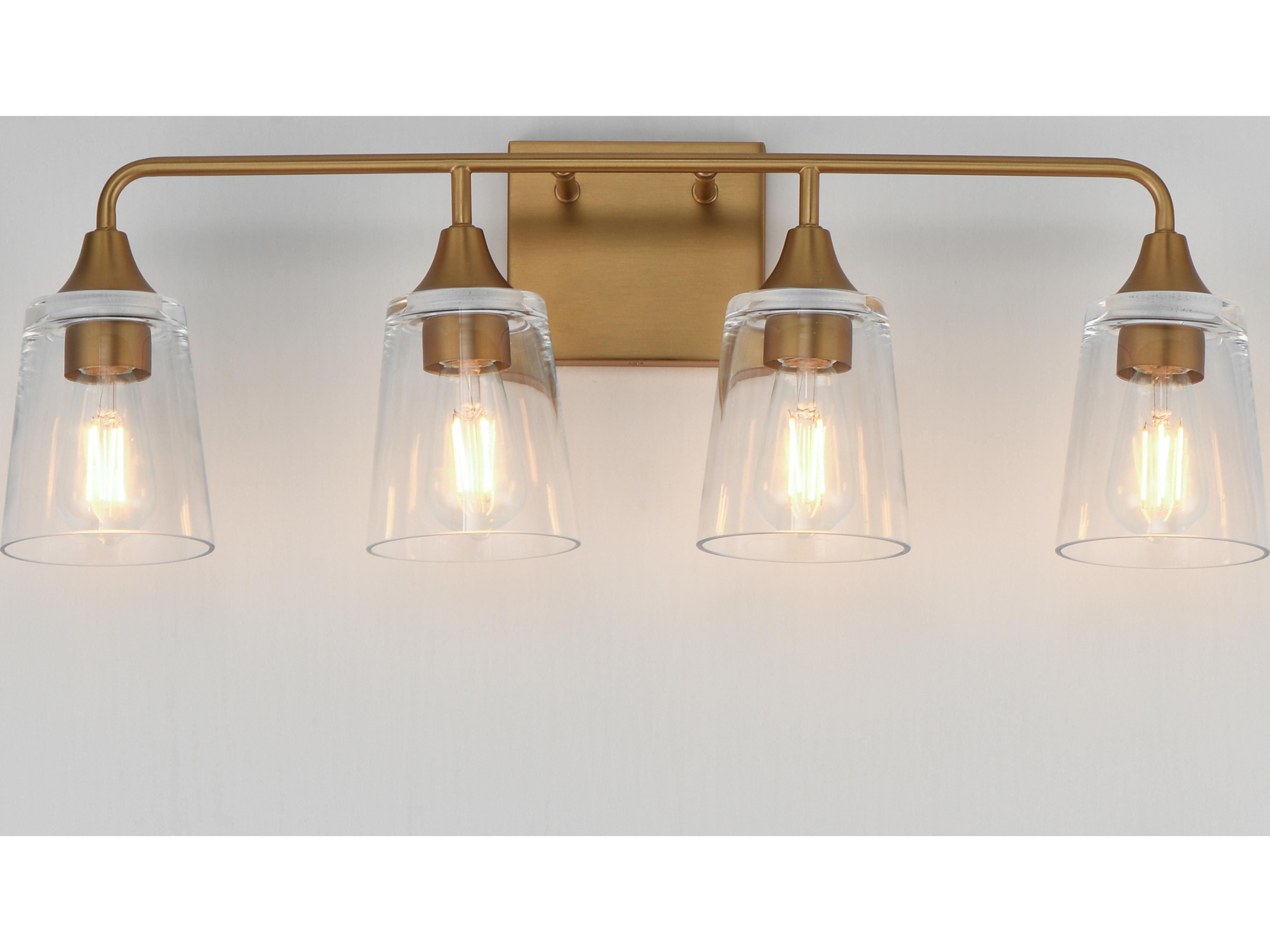 Maxim Lighting Hudson 4- Light Natural Aged Brass Vanity