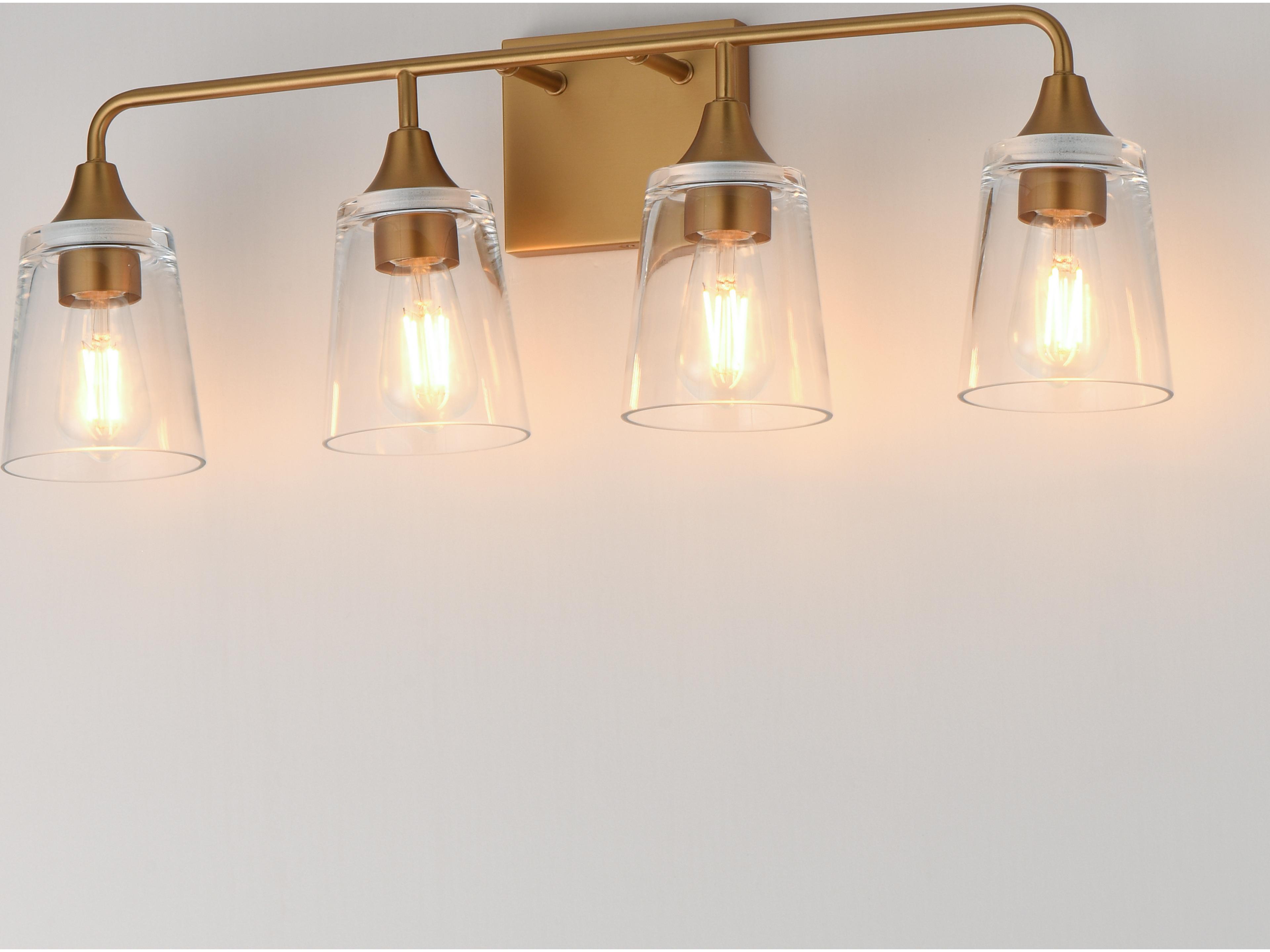 Maxim Lighting Hudson 4- Light Natural Aged Brass Vanity