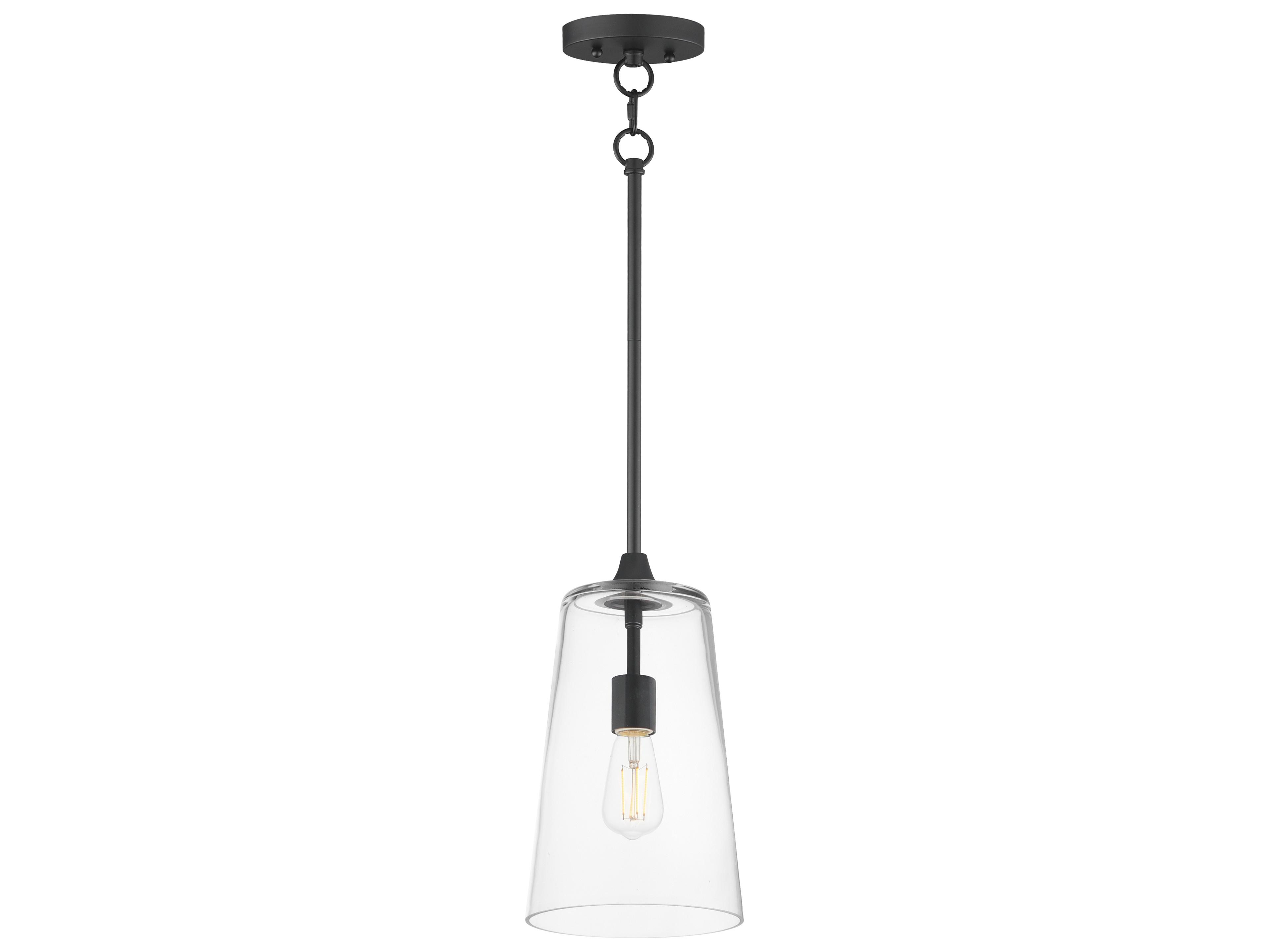 Hudson 1- Light Black Cylinder Pendant