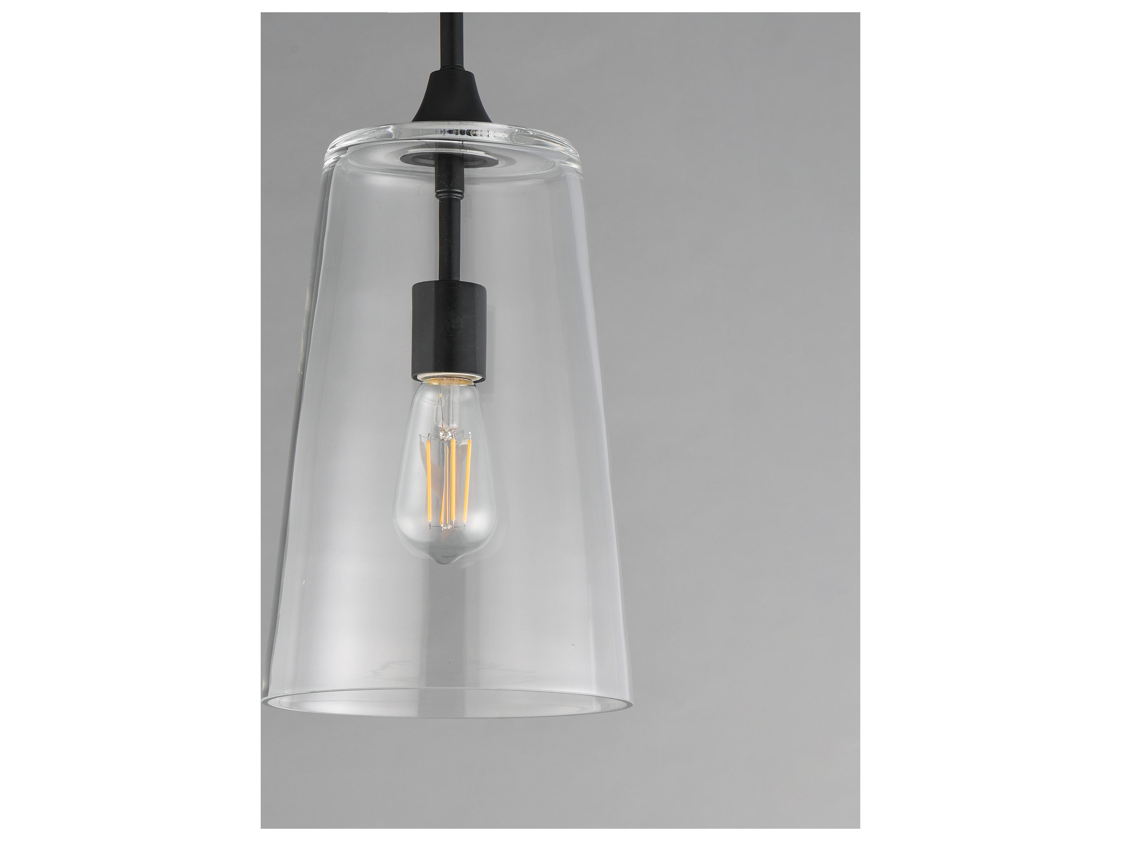 Maxim Lighting Hudson 1- Light Black Cylinder Pendant