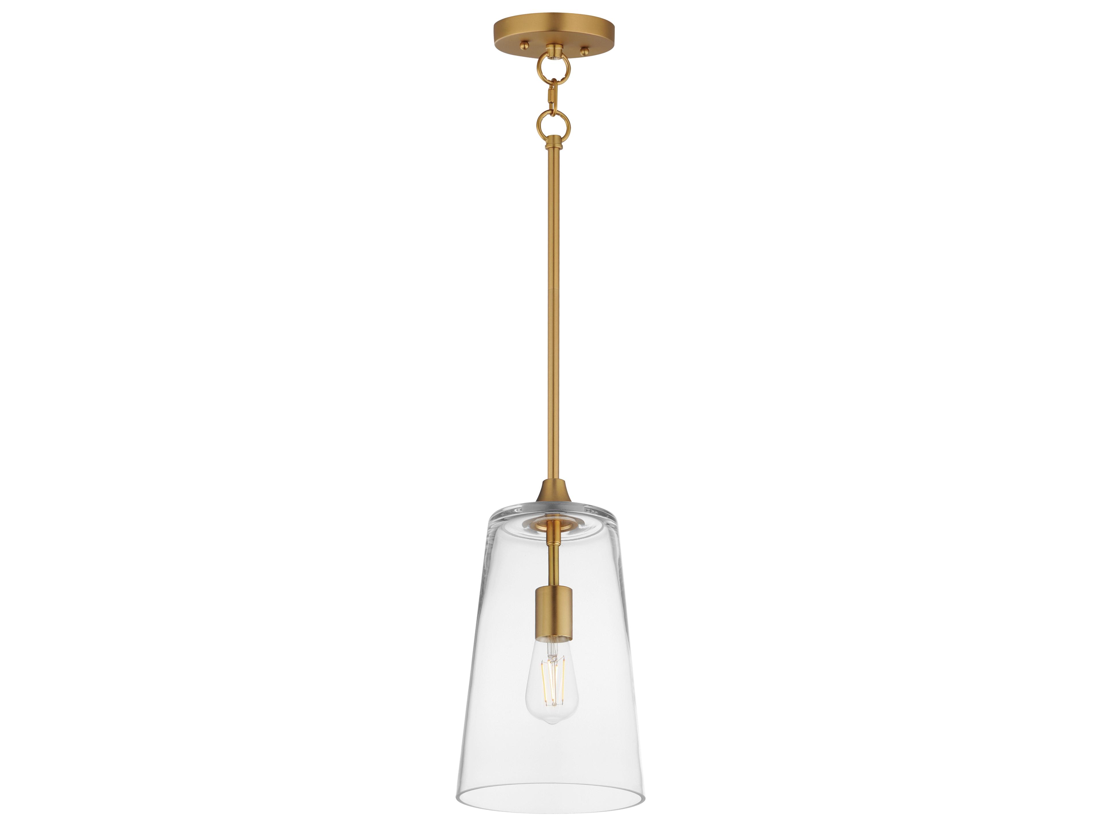 Hudson 1- Light Natural Aged Brass Cylinder Pendant