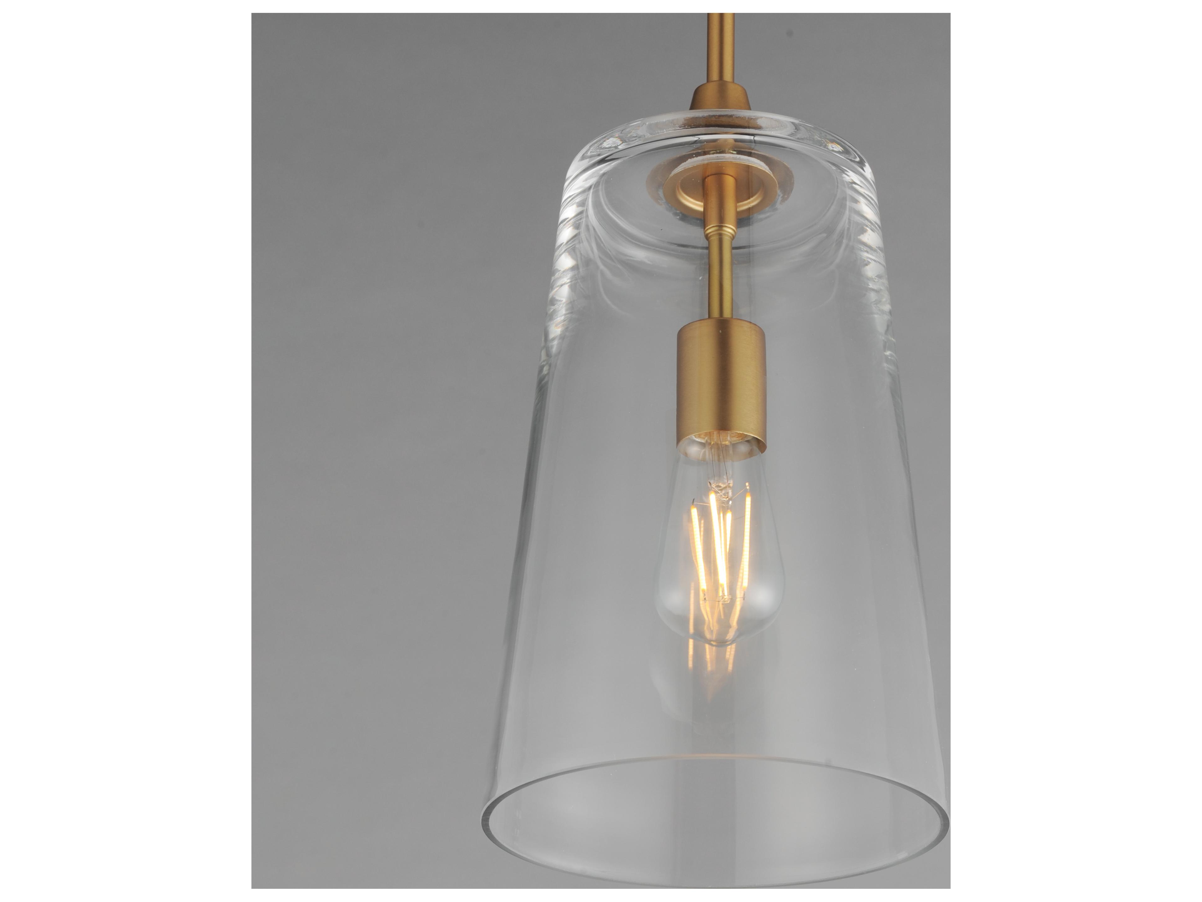 Maxim Lighting Hudson 1- Light Natural Aged Brass Cylinder Pendant