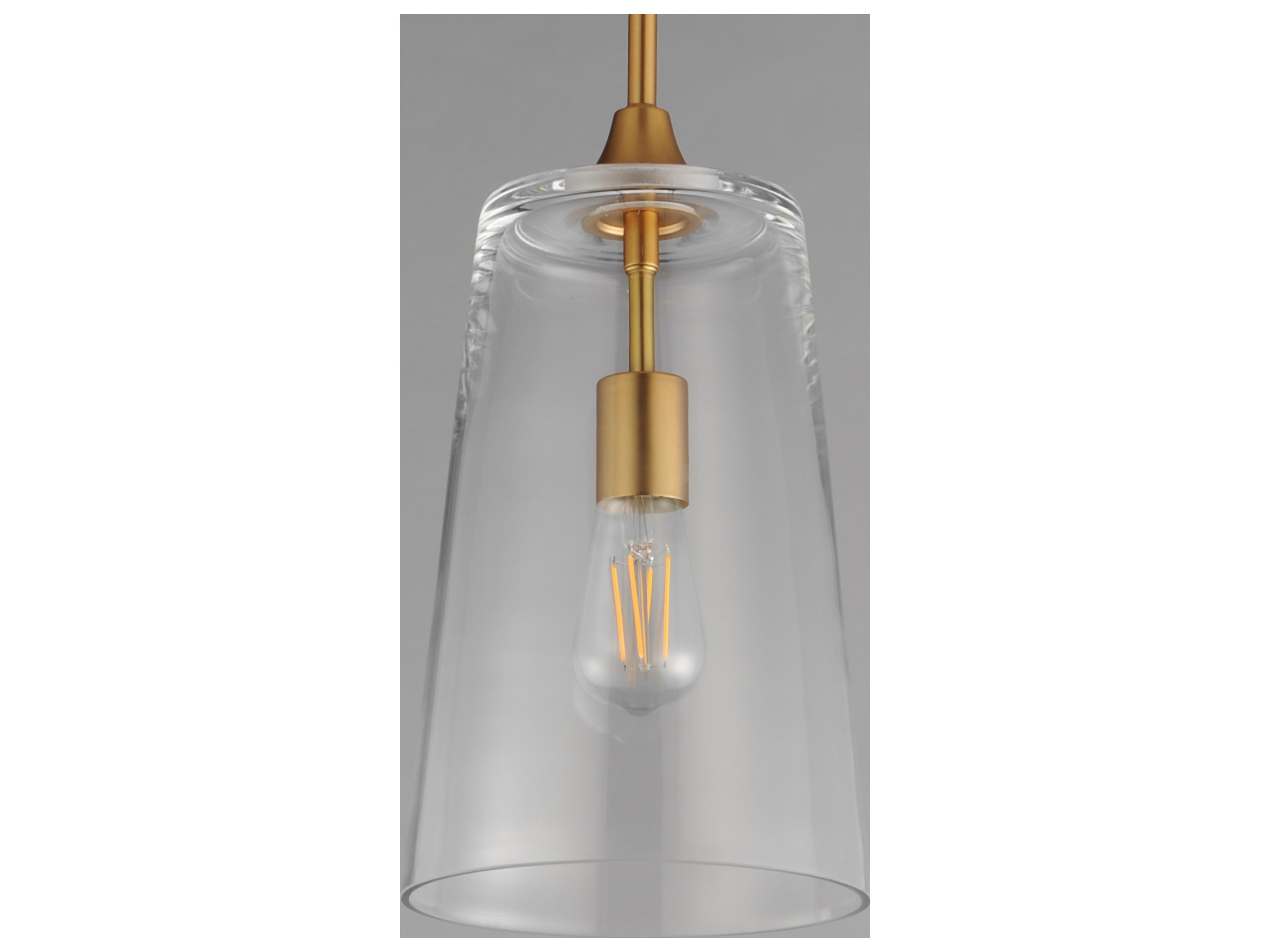 Maxim Lighting Hudson 1- Light Natural Aged Brass Cylinder Pendant