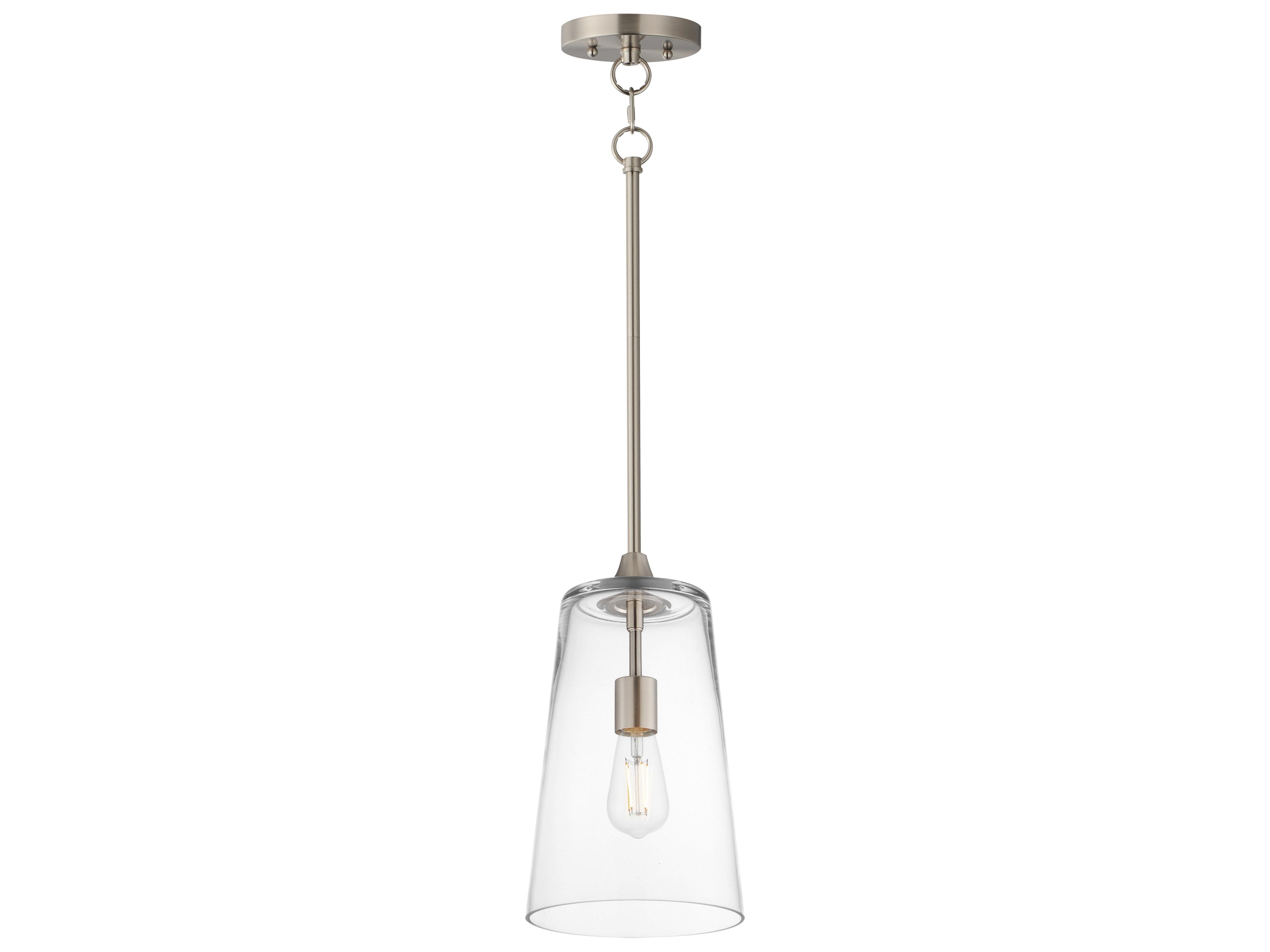 Hudson 1- Light Satin Nickel Cylinder Pendant