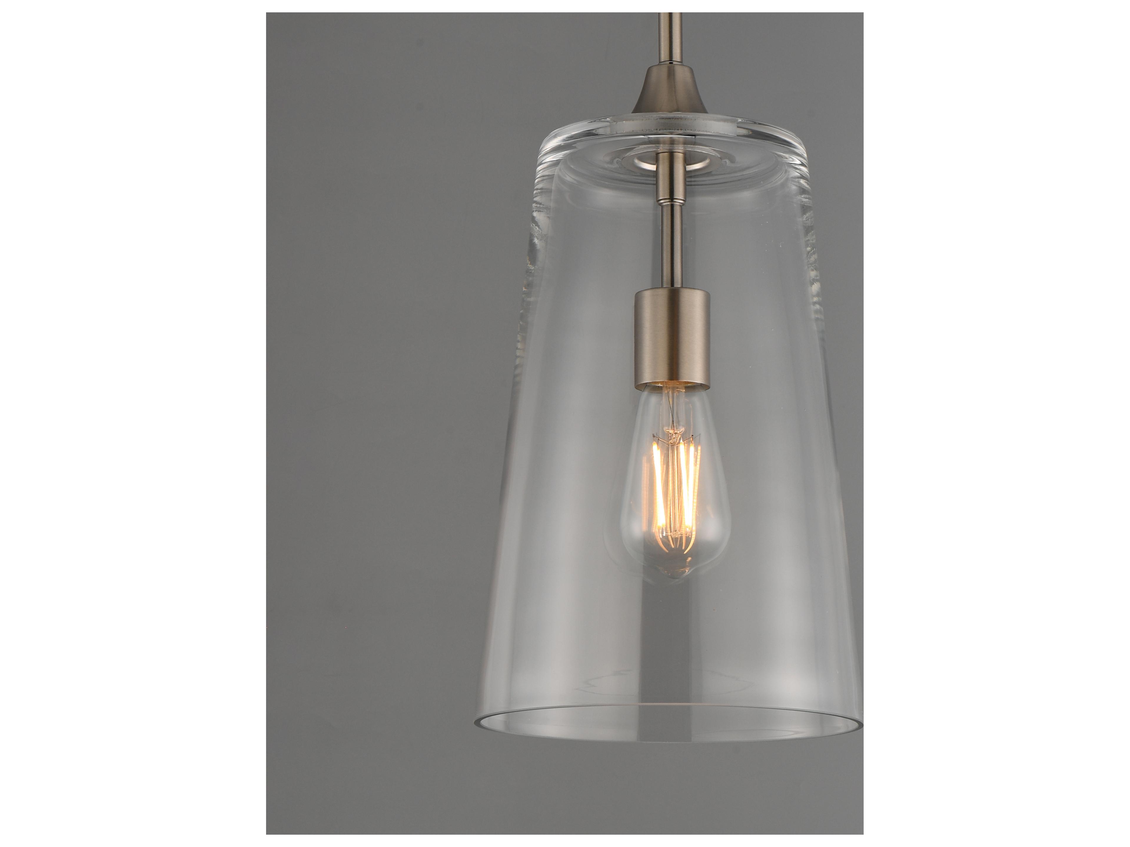 Maxim Lighting Hudson 1- Light Satin Nickel Cylinder Pendant