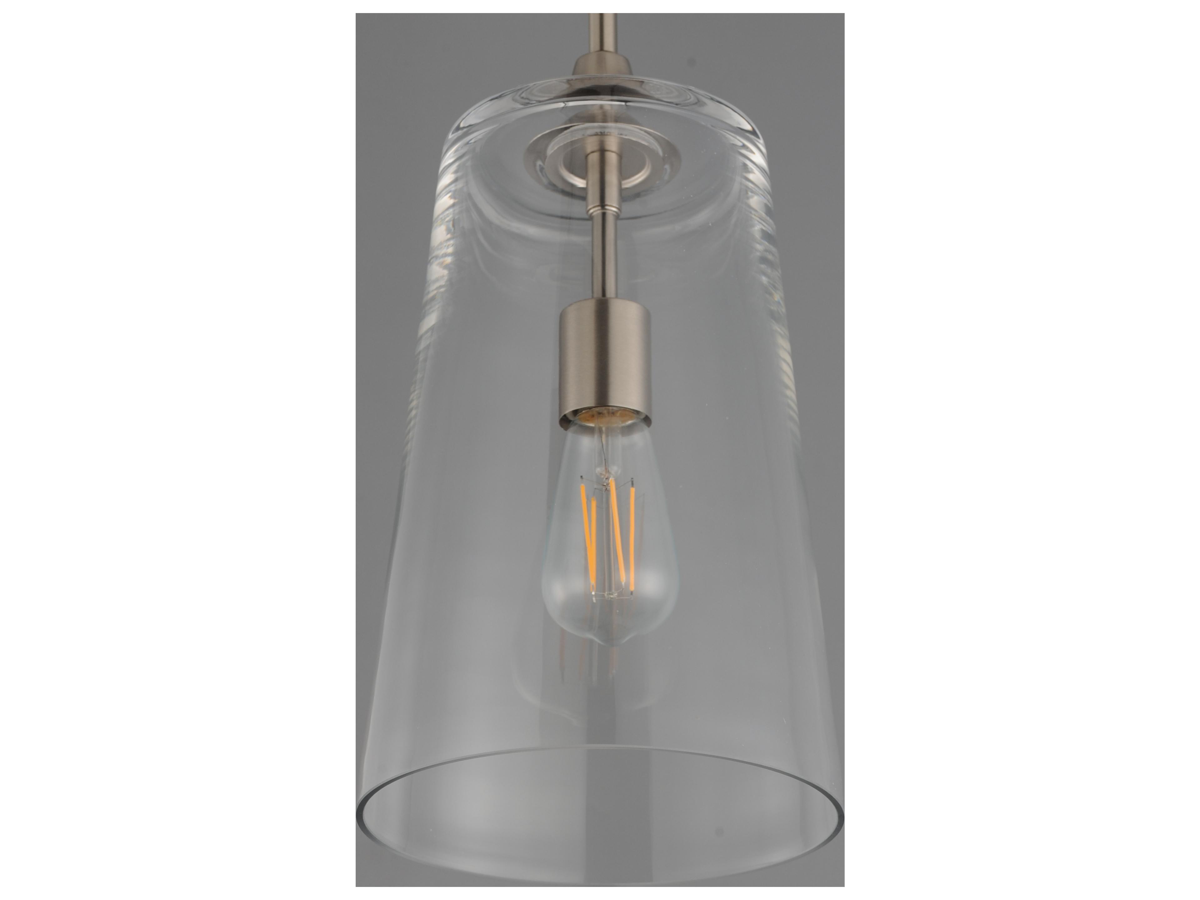 Maxim Lighting Hudson 1- Light Satin Nickel Cylinder Pendant