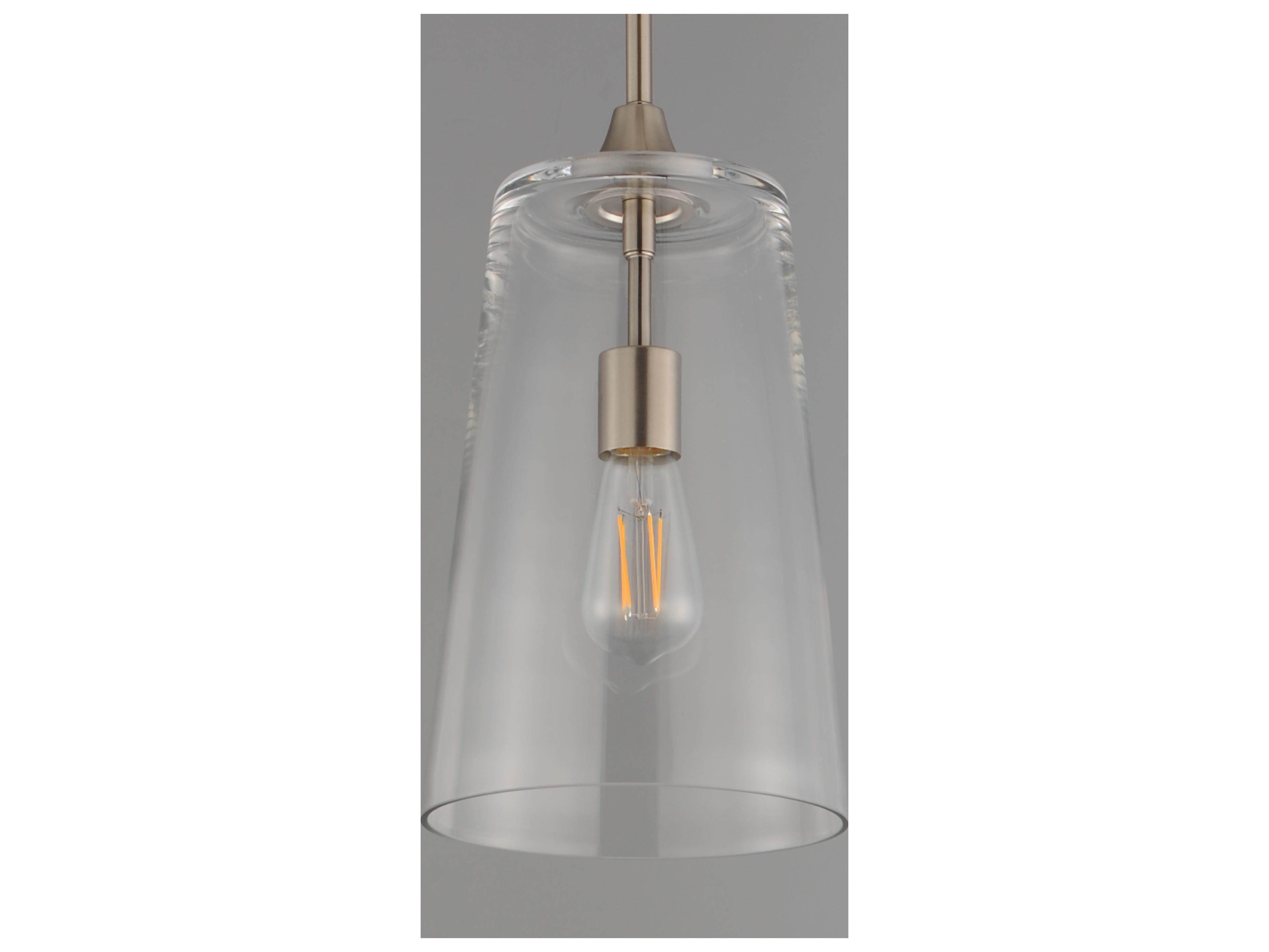 Maxim Lighting Hudson 1- Light Satin Nickel Cylinder Pendant