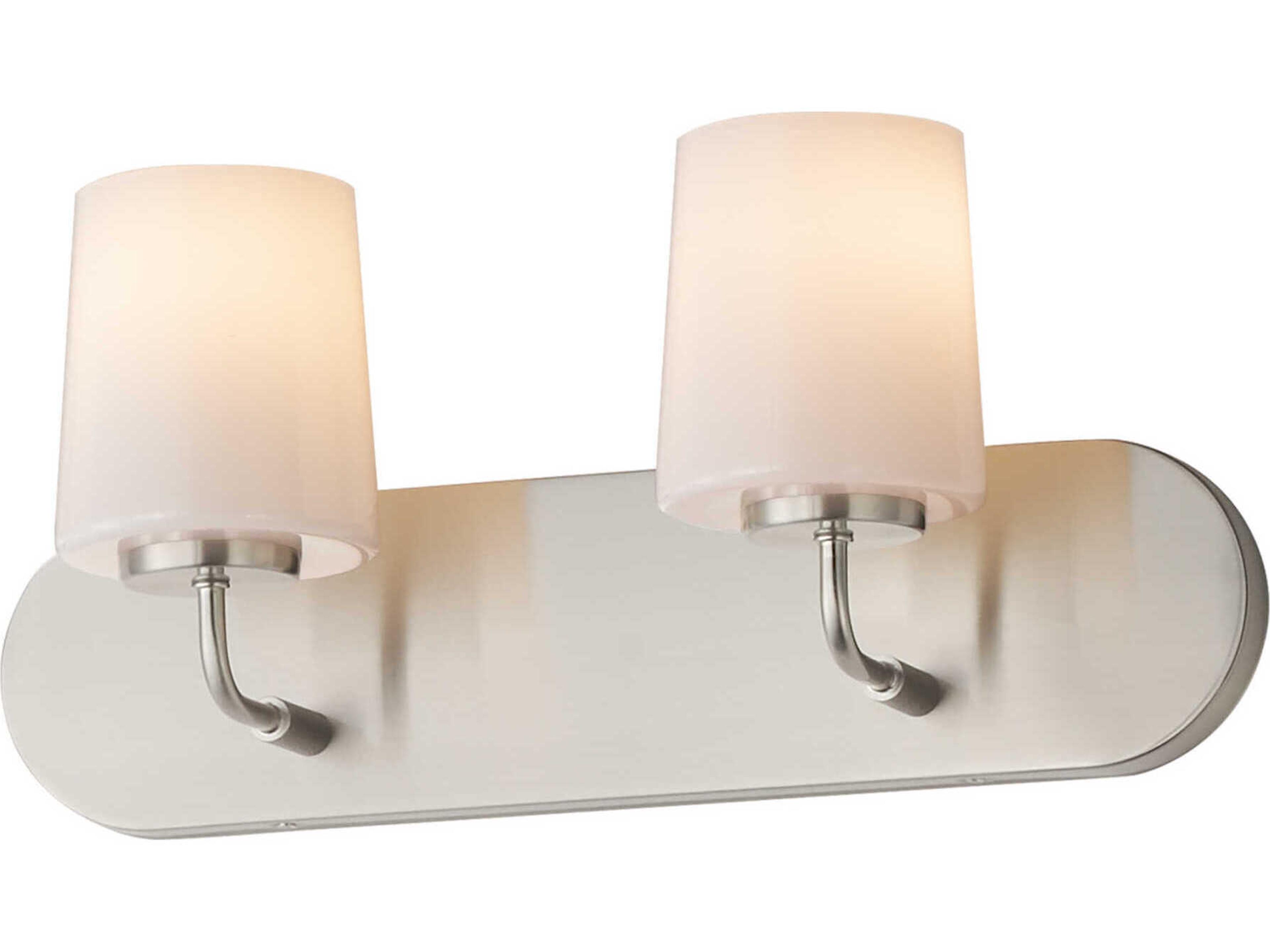 Durham 2-Light Satin Nickel Vanity Light